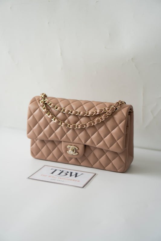 Classic Flap Medium – Dark Beige Caviar with Gold Hardware