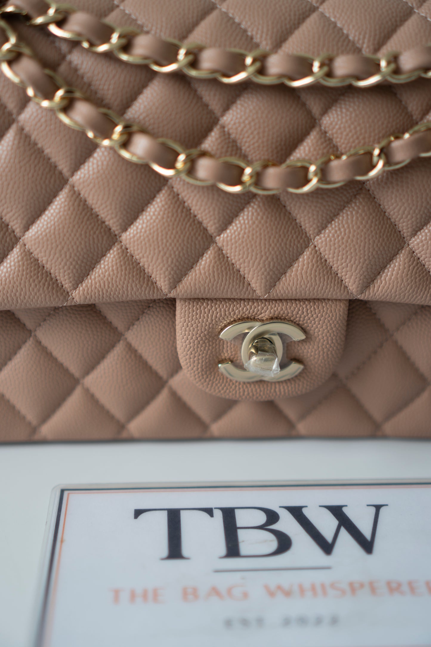 Classic Flap Medium – Dark Beige Caviar with Gold Hardware