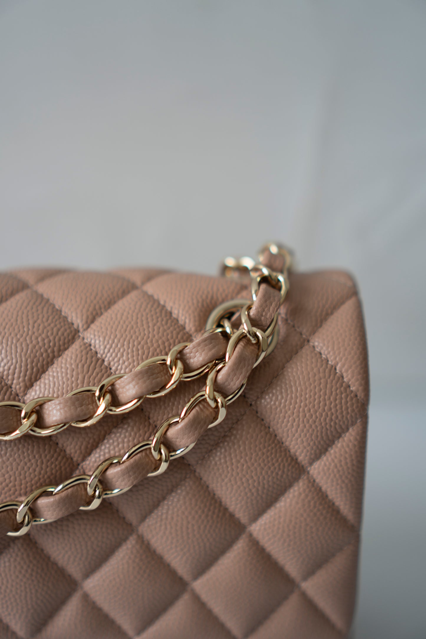 Classic Flap Medium – Dark Beige Caviar with Gold Hardware