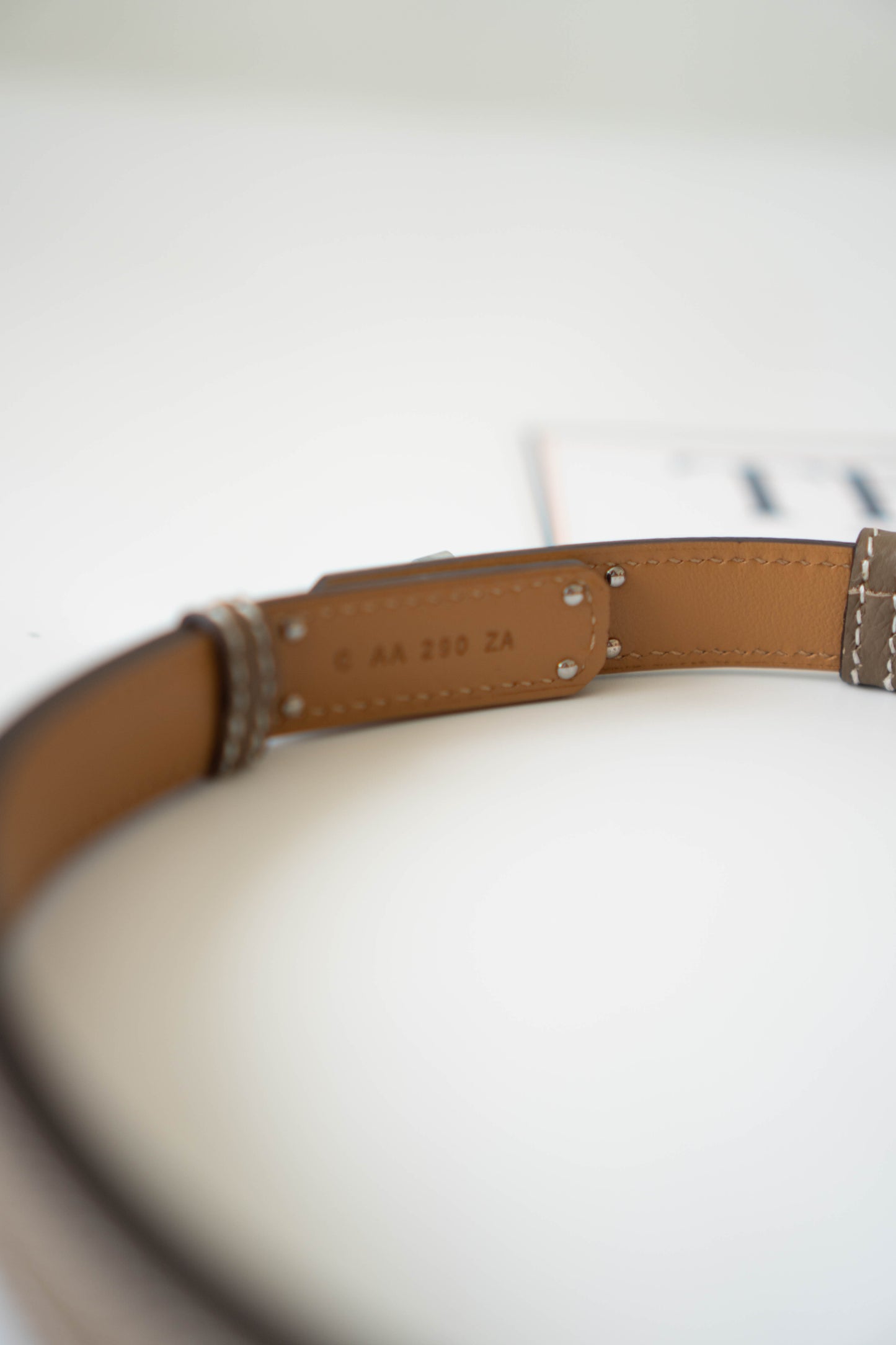 KL Belt – Etoupe Epsom Leather with Palladium Hardware