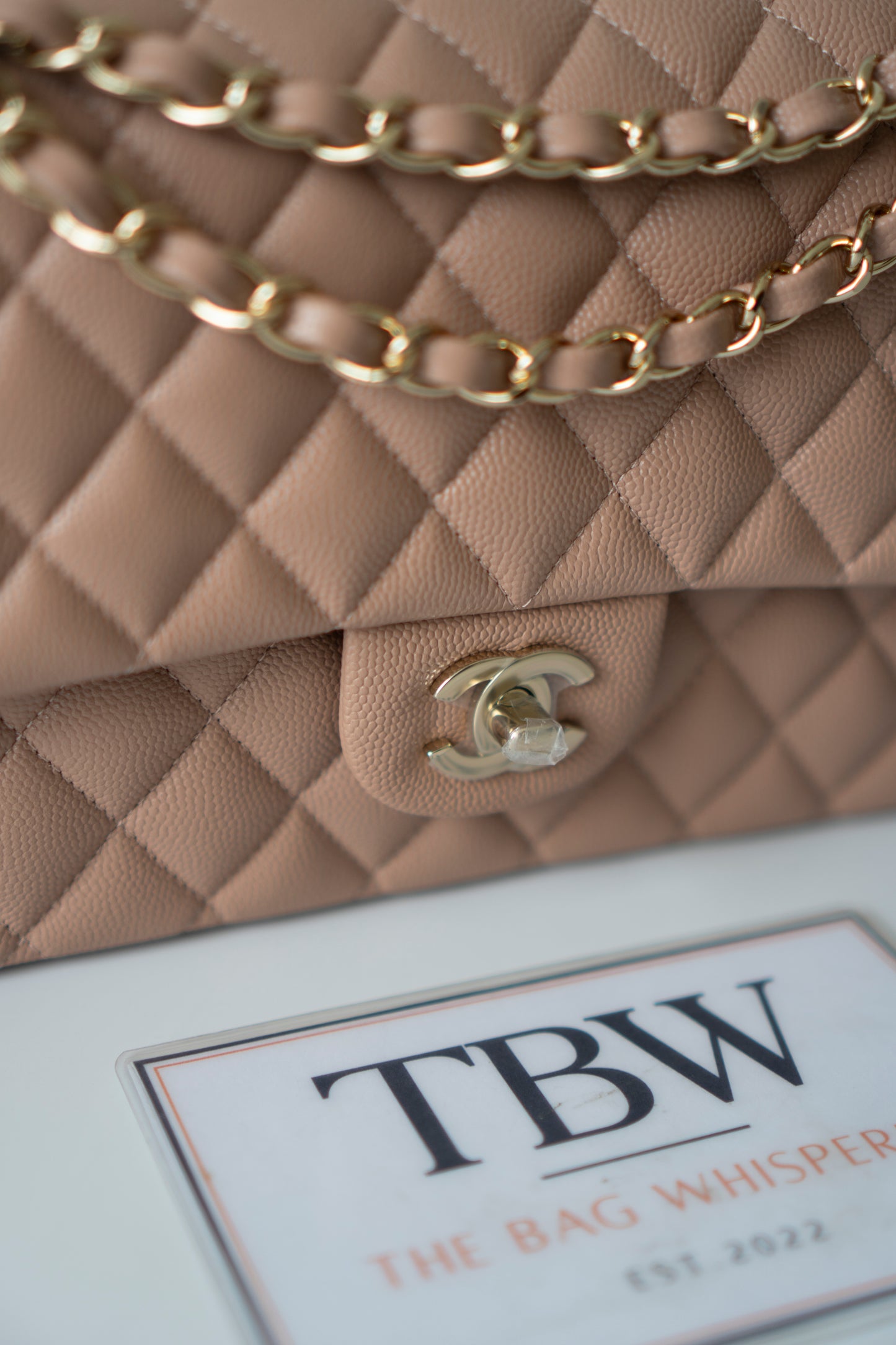 Classic Flap Medium – Dark Beige Caviar with Gold Hardware