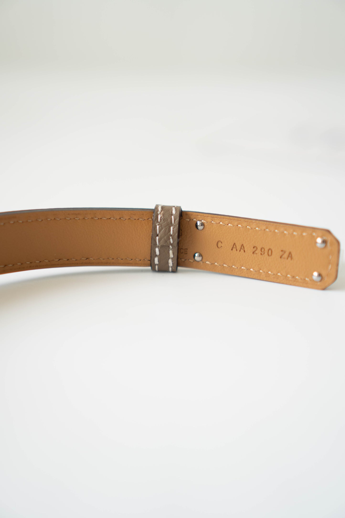 KL Belt – Etoupe Epsom Leather with Palladium Hardware