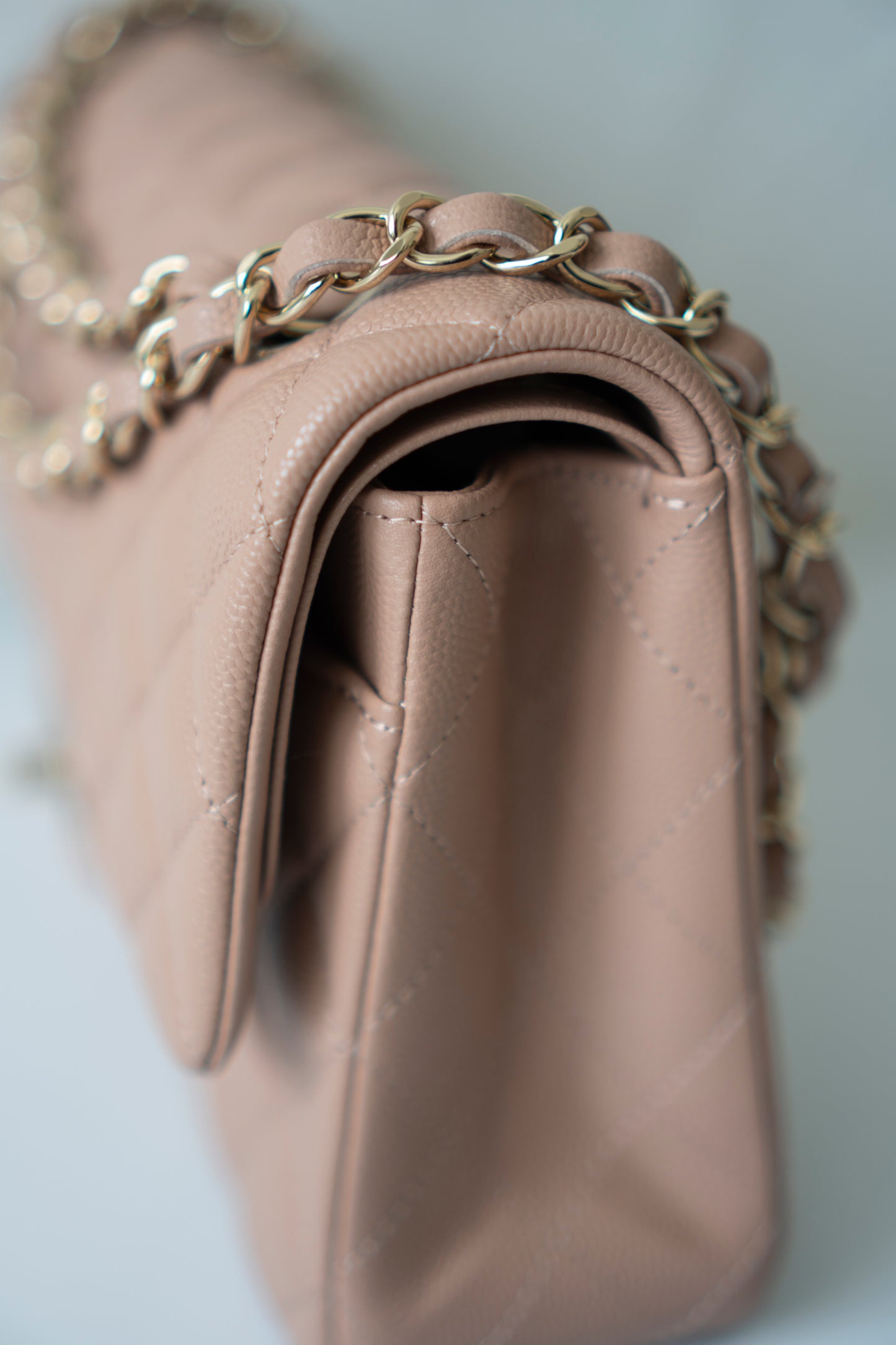 Classic Flap Medium – Dark Beige Caviar with Gold Hardware