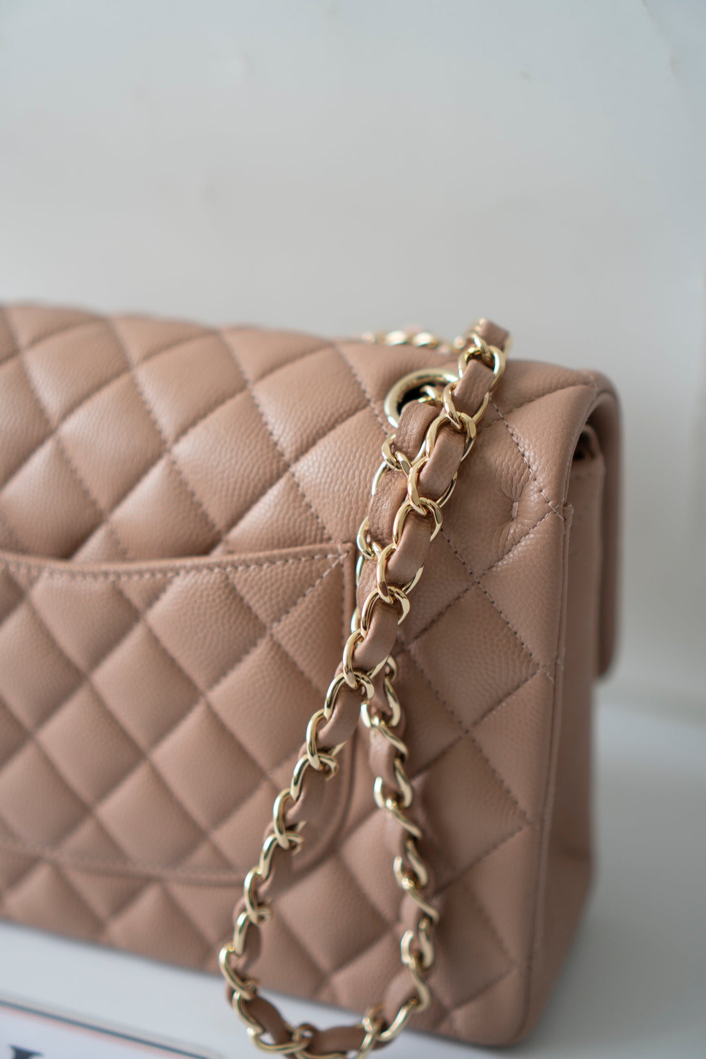 Classic Flap Medium – Dark Beige Caviar with Gold Hardware