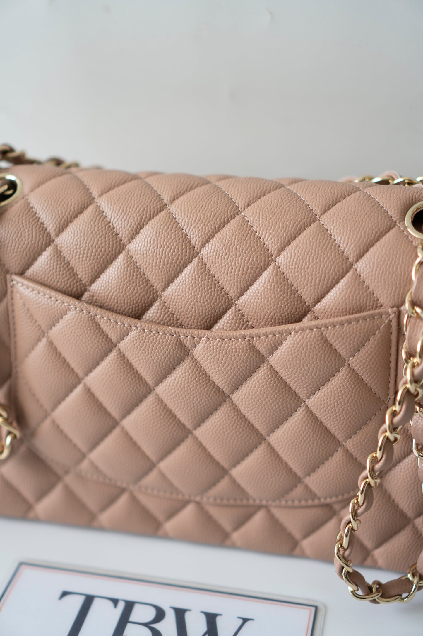 Classic Flap Medium – Dark Beige Caviar with Gold Hardware