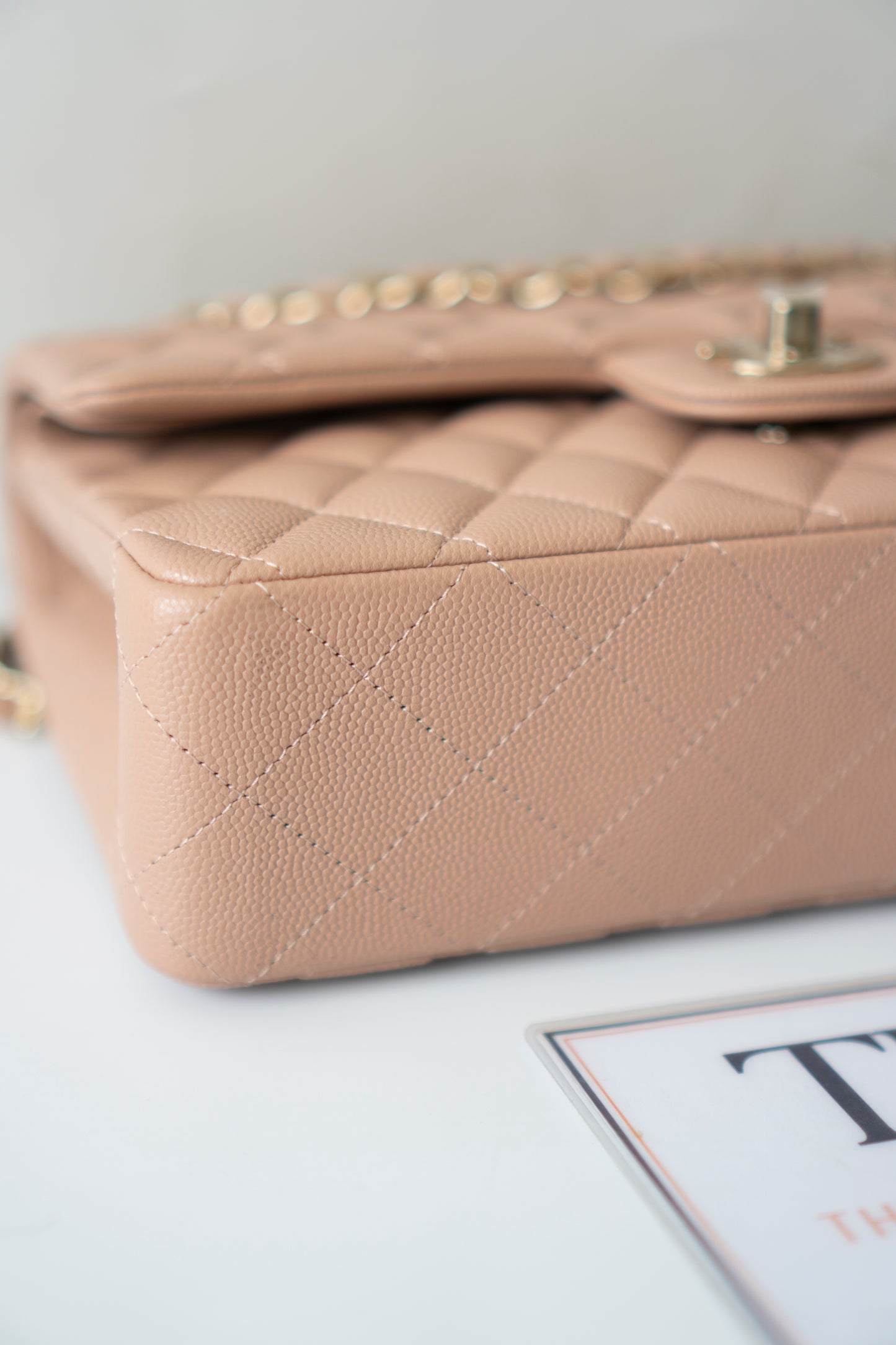 Classic Flap Medium – Dark Beige Caviar with Gold Hardware