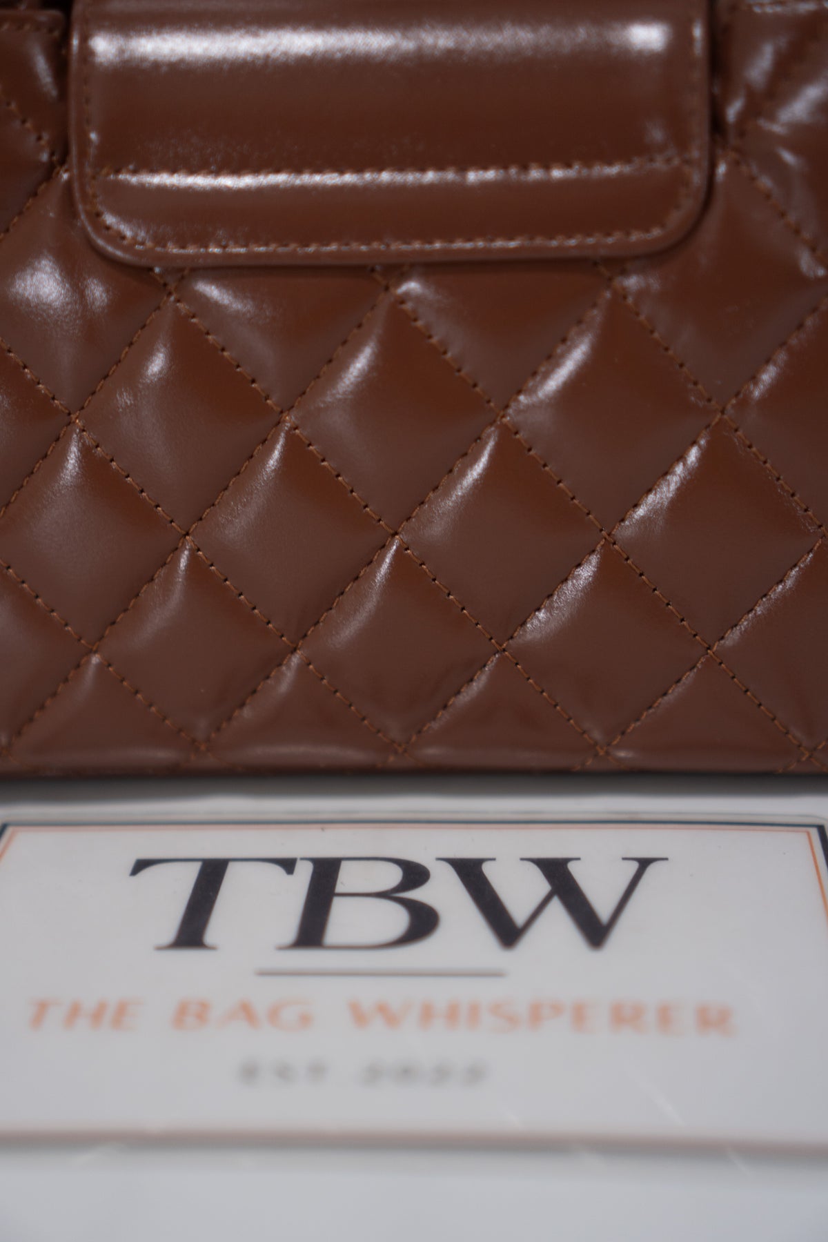 Quilted Mini KL Top Handle Bag – Brown Aged Calfskin Leather with Gold Hardware