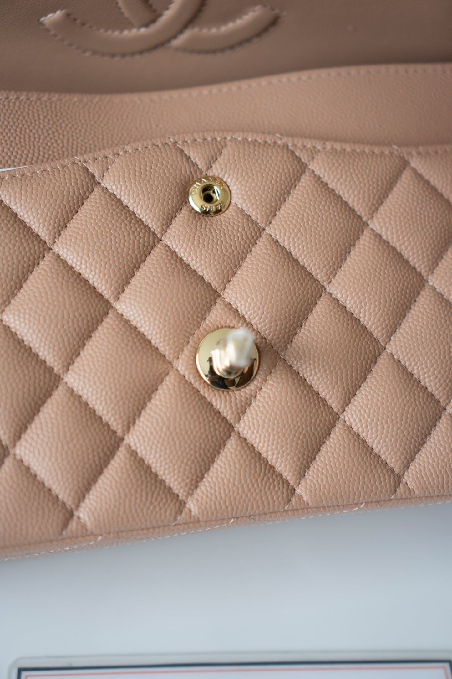Classic Flap Medium – Dark Beige Caviar with Gold Hardware
