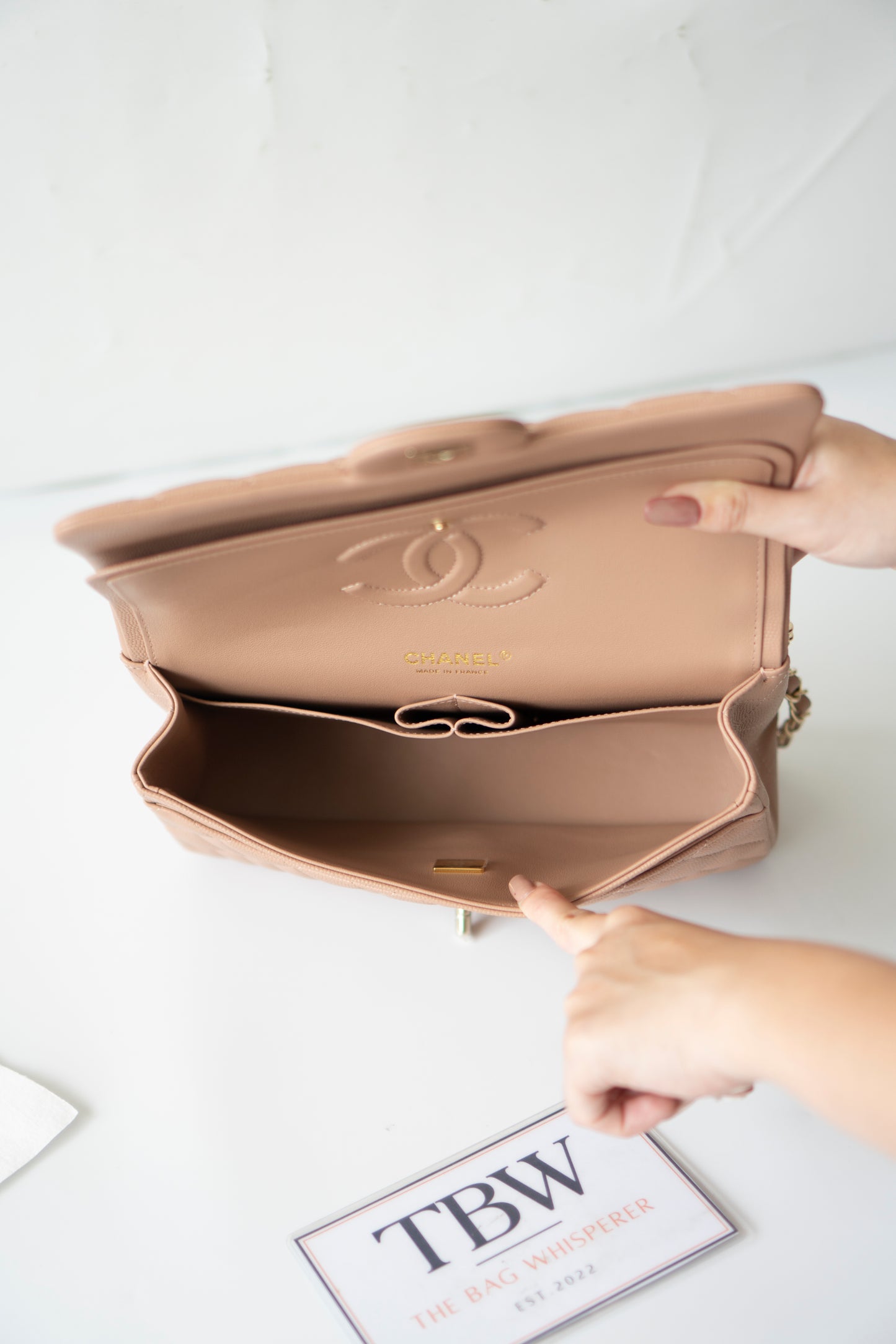 Classic Flap Medium – Dark Beige Caviar with Gold Hardware
