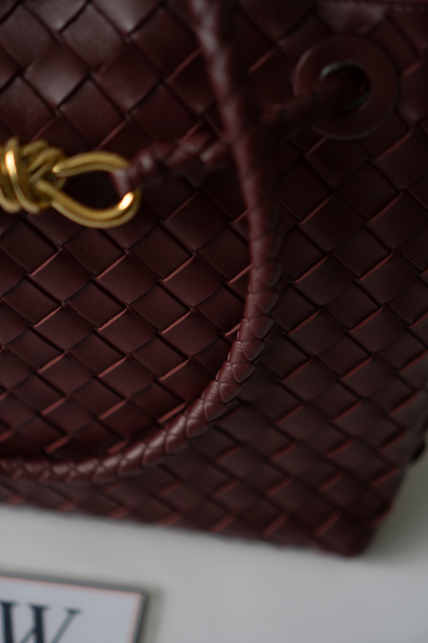 Andiamo Medium – Burgundy Intrecciato Nappa with Gold Hardware