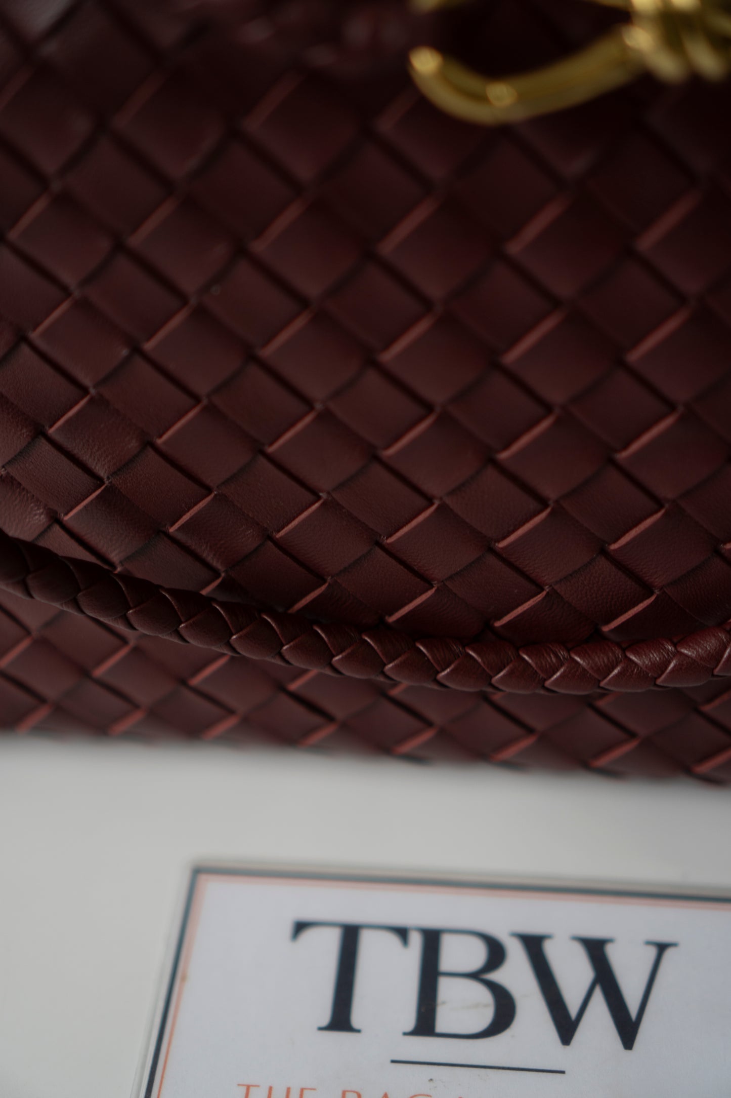 Andiamo Medium – Burgundy Intrecciato Nappa with Gold Hardware