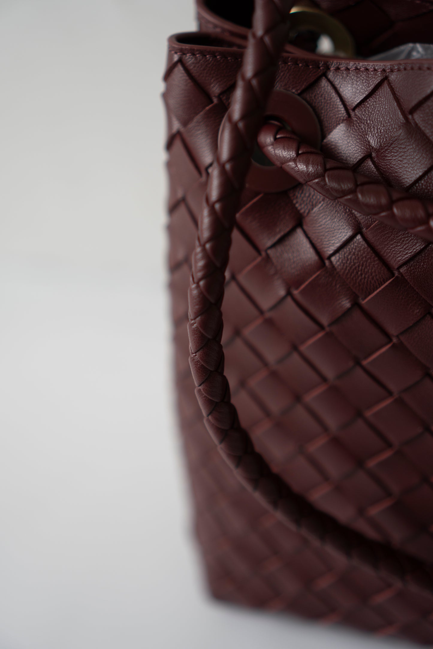 Andiamo Medium – Burgundy Intrecciato Nappa with Gold Hardware