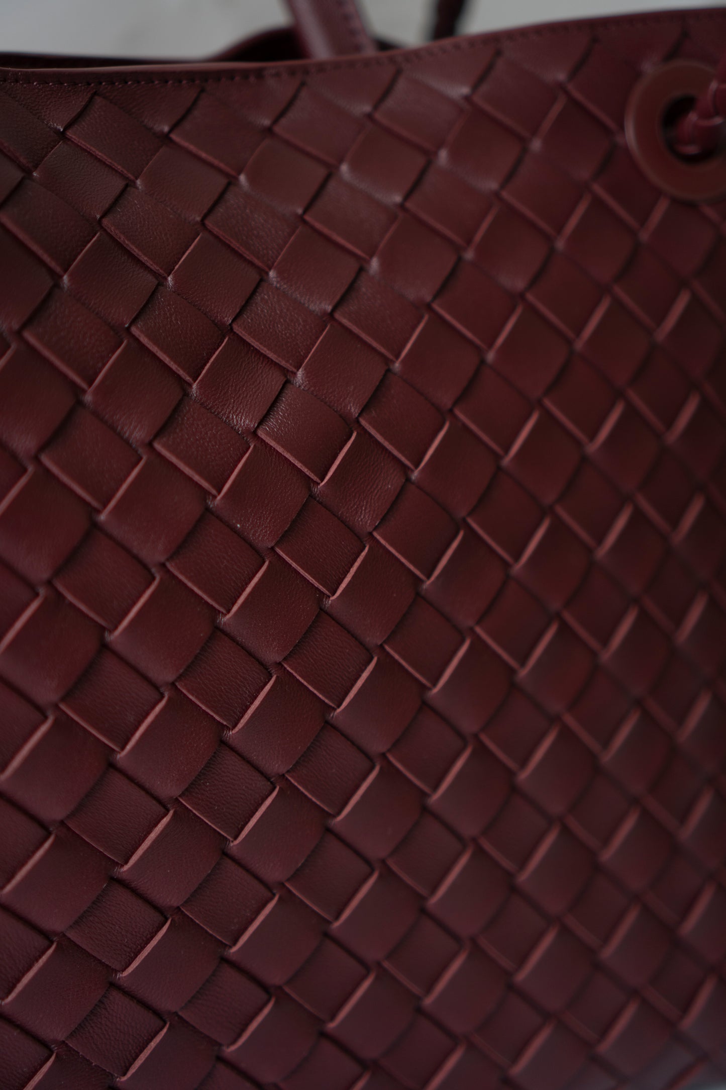 Andiamo Medium – Burgundy Intrecciato Nappa with Gold Hardware