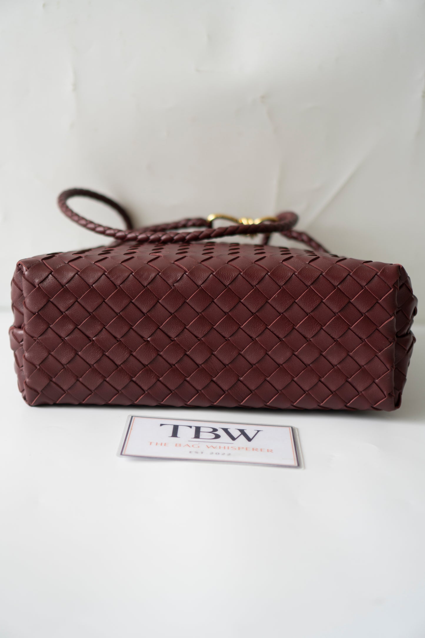 Andiamo Medium – Burgundy Intrecciato Nappa with Gold Hardware