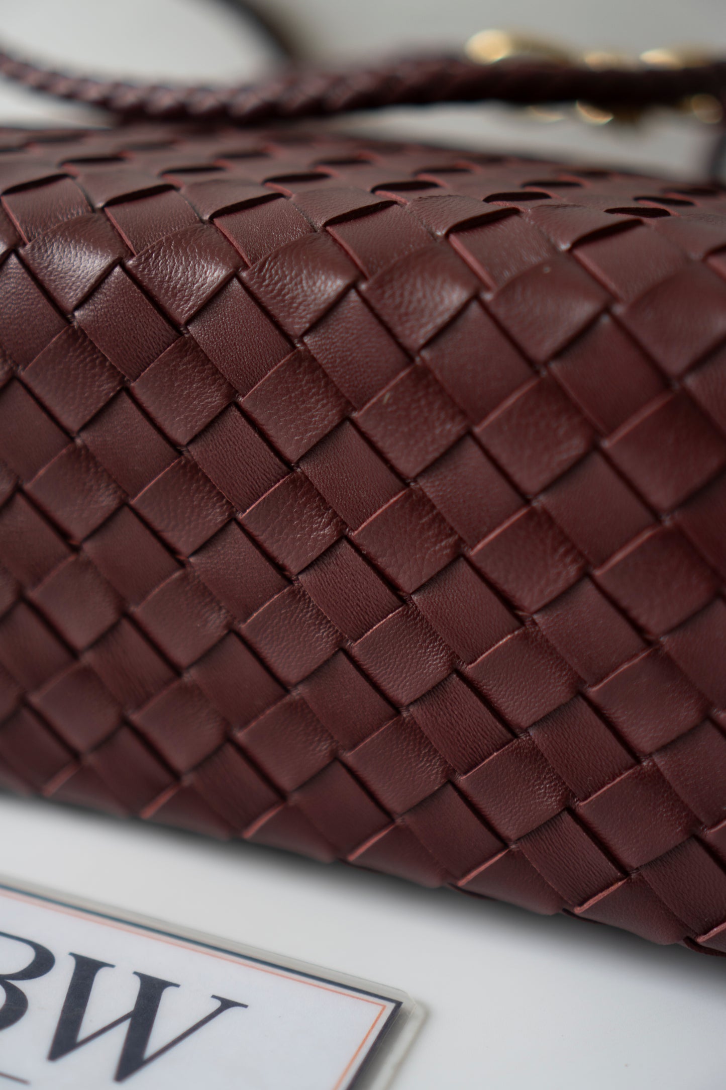 Andiamo Medium – Burgundy Intrecciato Nappa with Gold Hardware