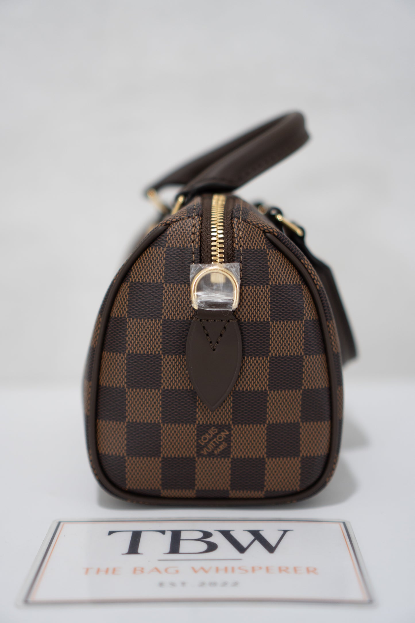 Checkerboard Speedy Bandoulière 20 – Dark Brown Coated Canvas with Gold Hardware