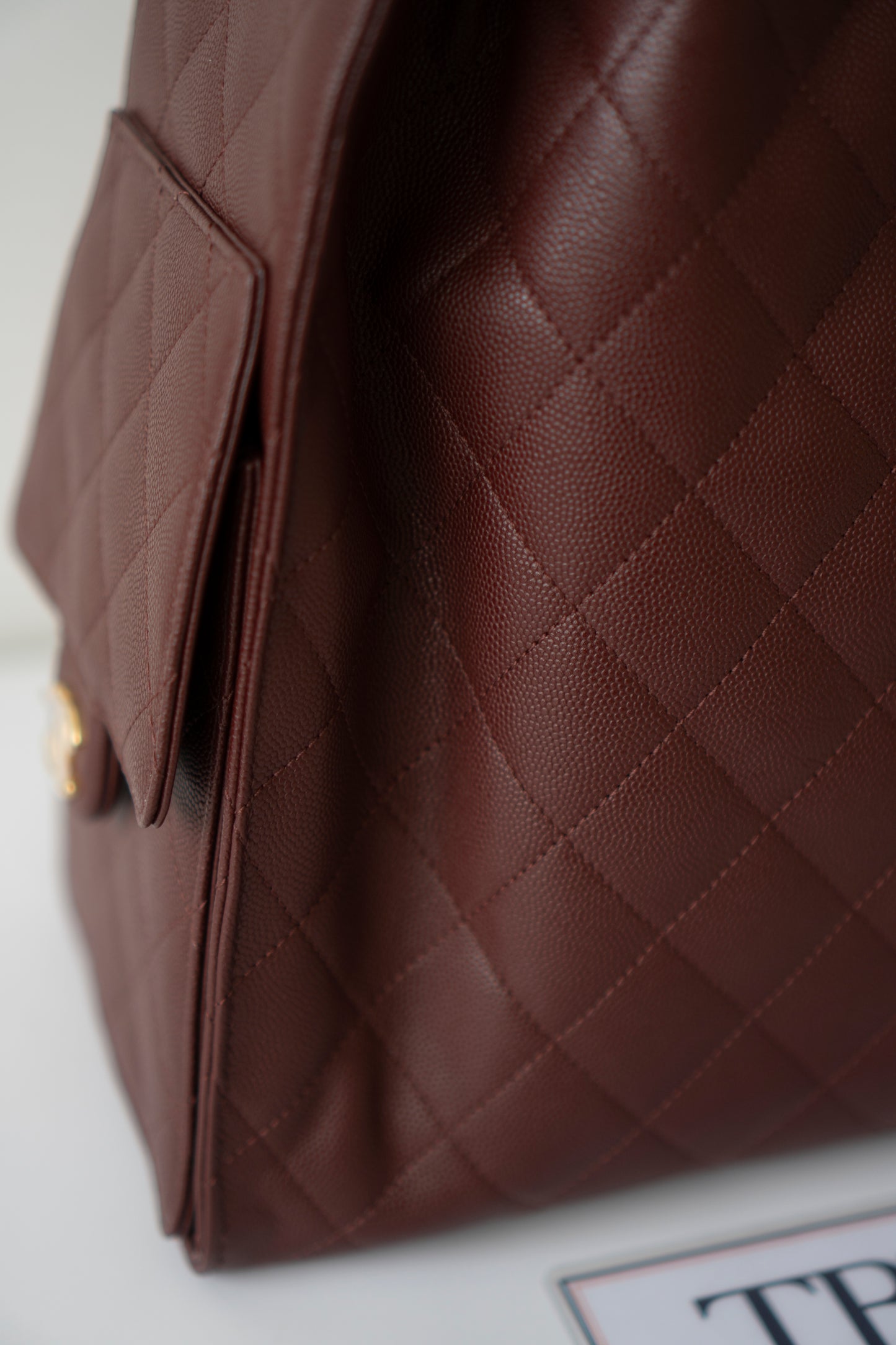C25 Medium – Burgundy Caviar with Gold Hardware