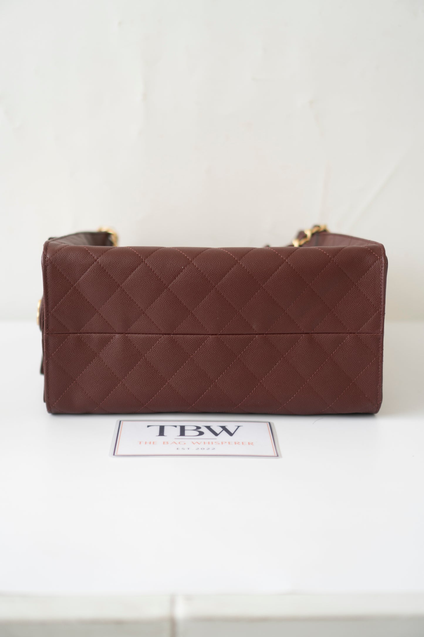 C25 Medium – Burgundy Caviar with Gold Hardware