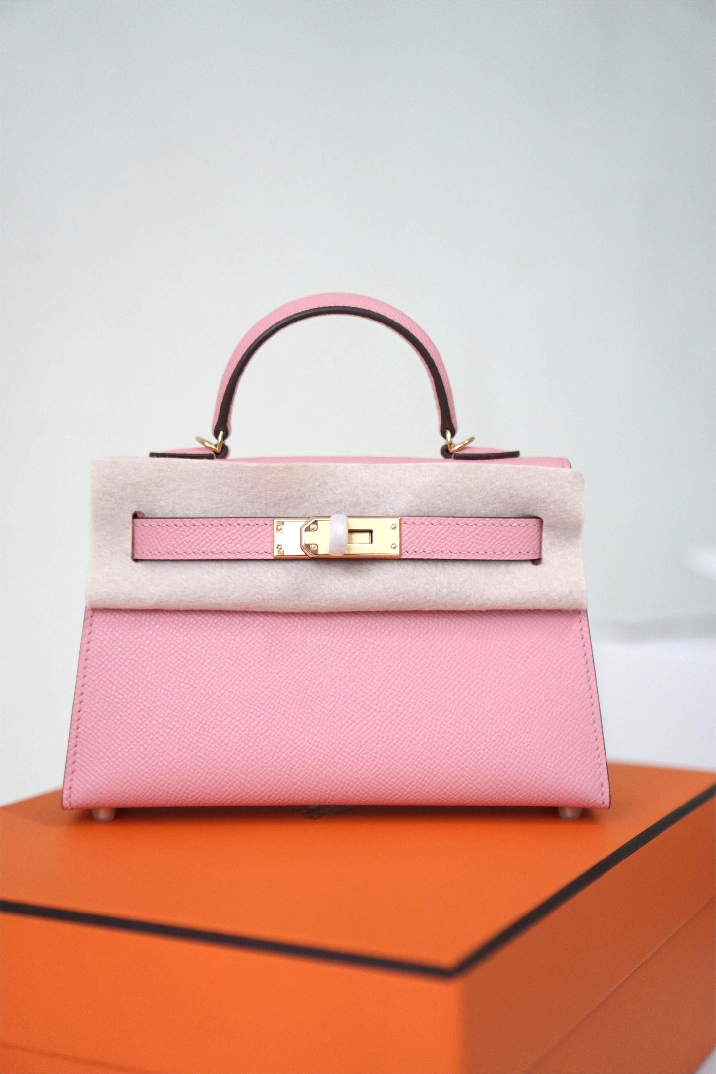 Mini KL Rose Sakura Epsom Leather Gold Hardware