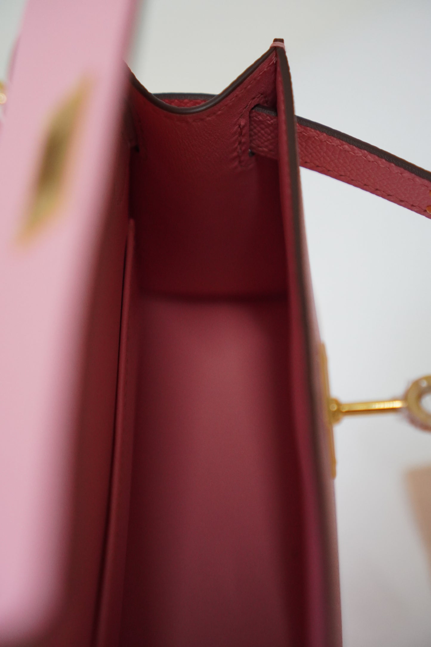 Mini KL Rose Sakura Epsom Leather Gold Hardware