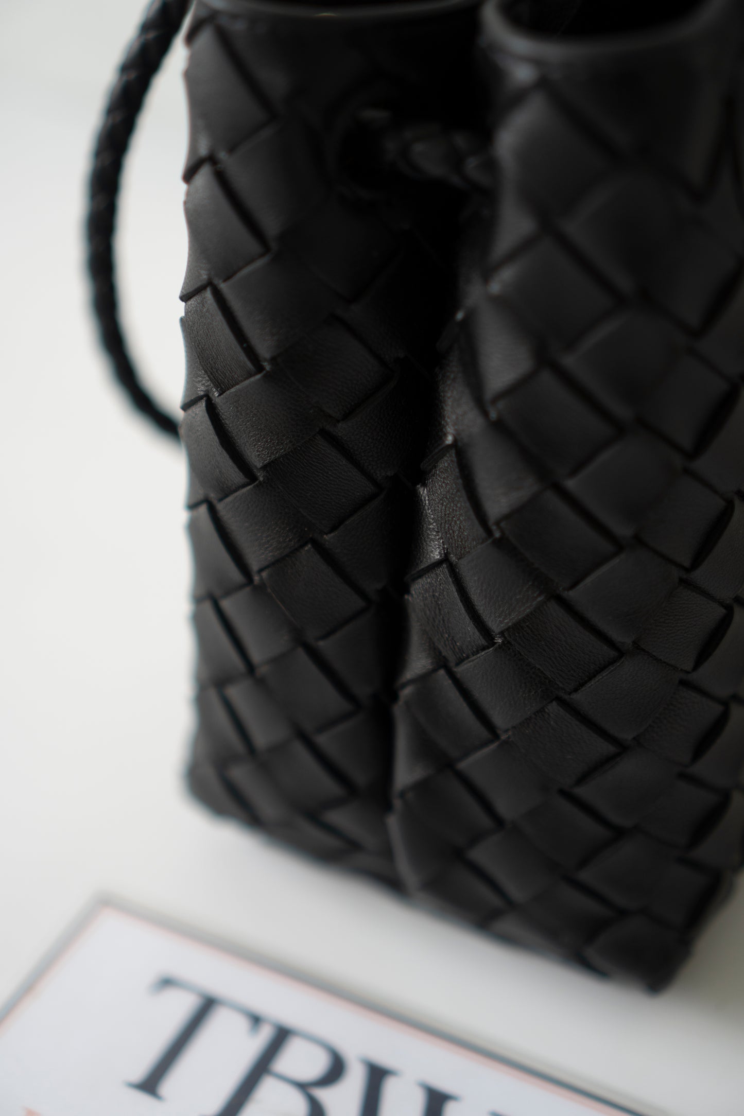 Andiamo Small – Black Intrecciato Nappa with Gold Hardware