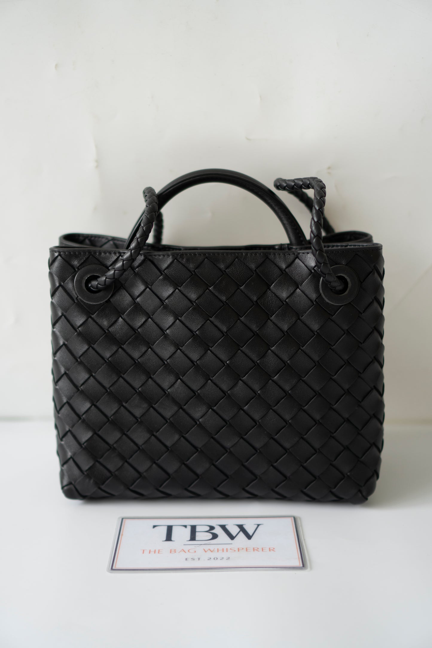 Andiamo Small – Black Intrecciato Nappa with Gold Hardware