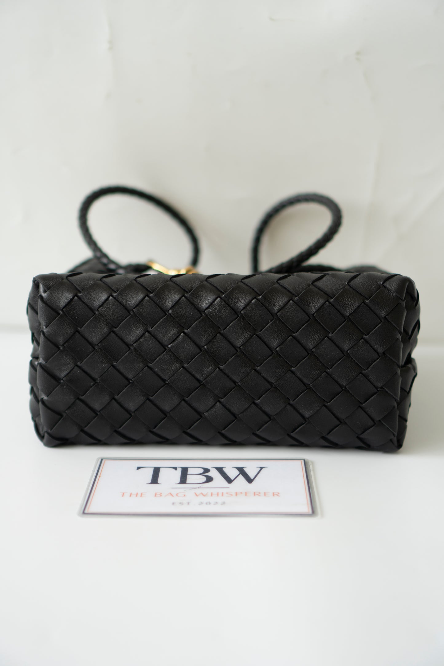 Andiamo Small – Black Intrecciato Nappa with Gold Hardware
