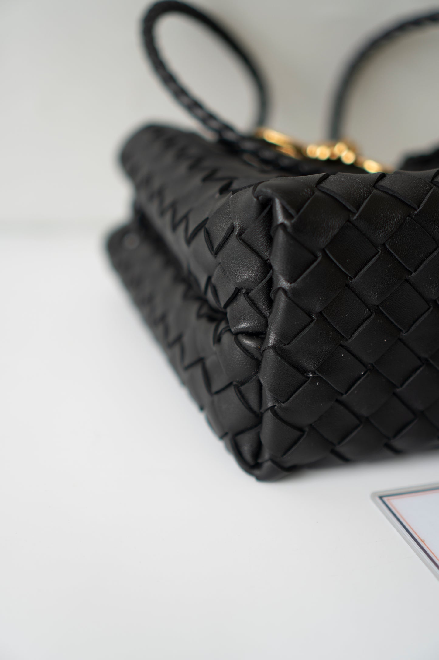 Andiamo Small – Black Intrecciato Nappa with Gold Hardware