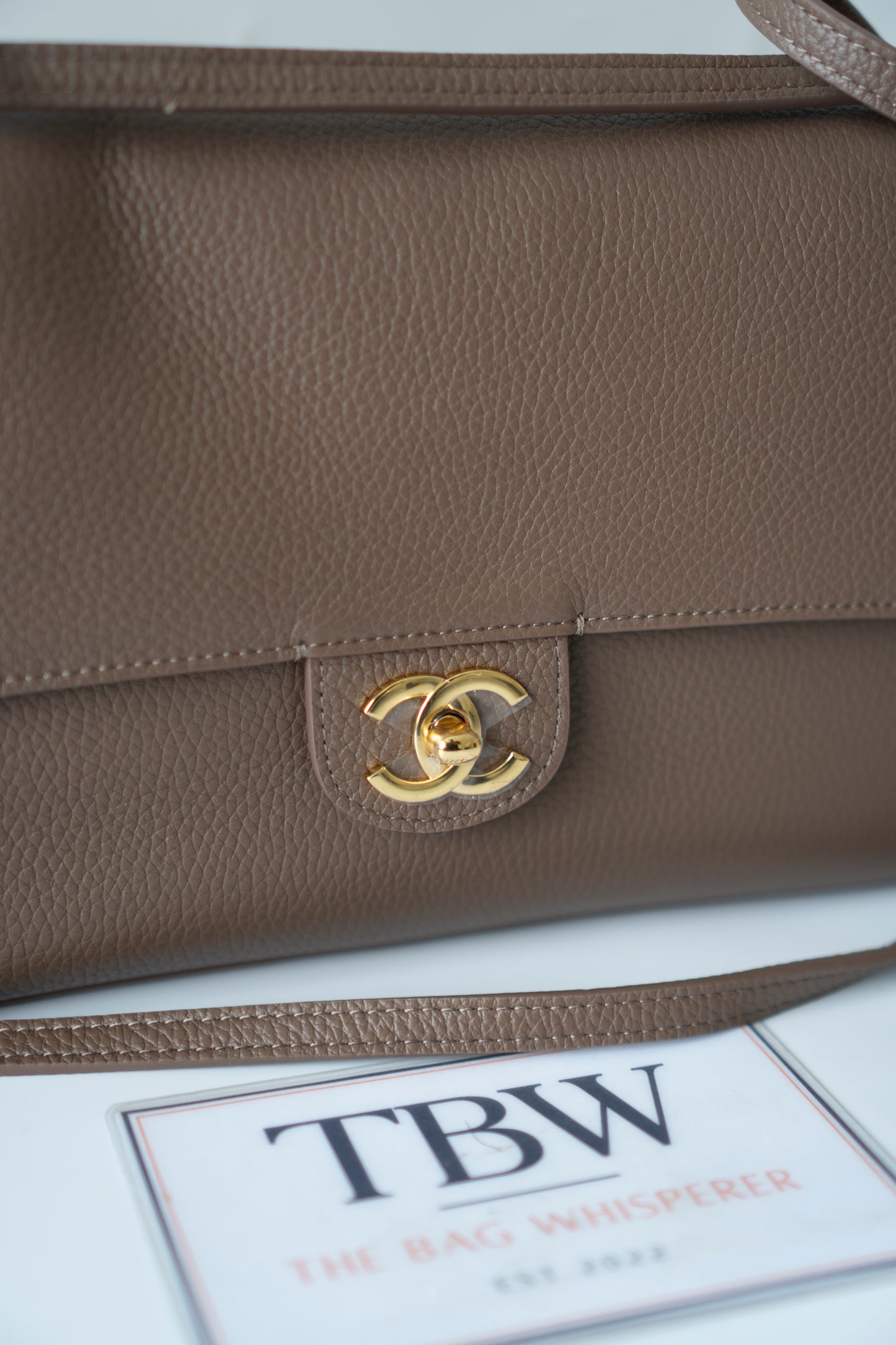 Jumbo 26S Souplissimo Flap Bag – Taupe Light Brown Grained Calfskin with Gold Hardware