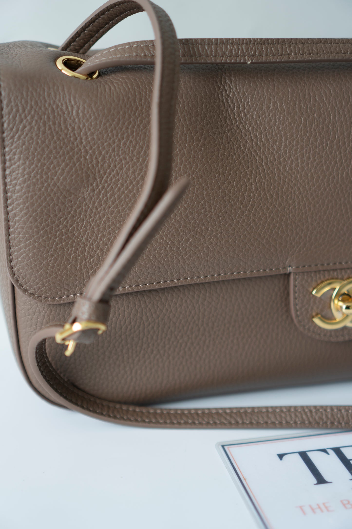Jumbo 26S Souplissimo Flap Bag – Taupe Light Brown Grained Calfskin with Gold Hardware