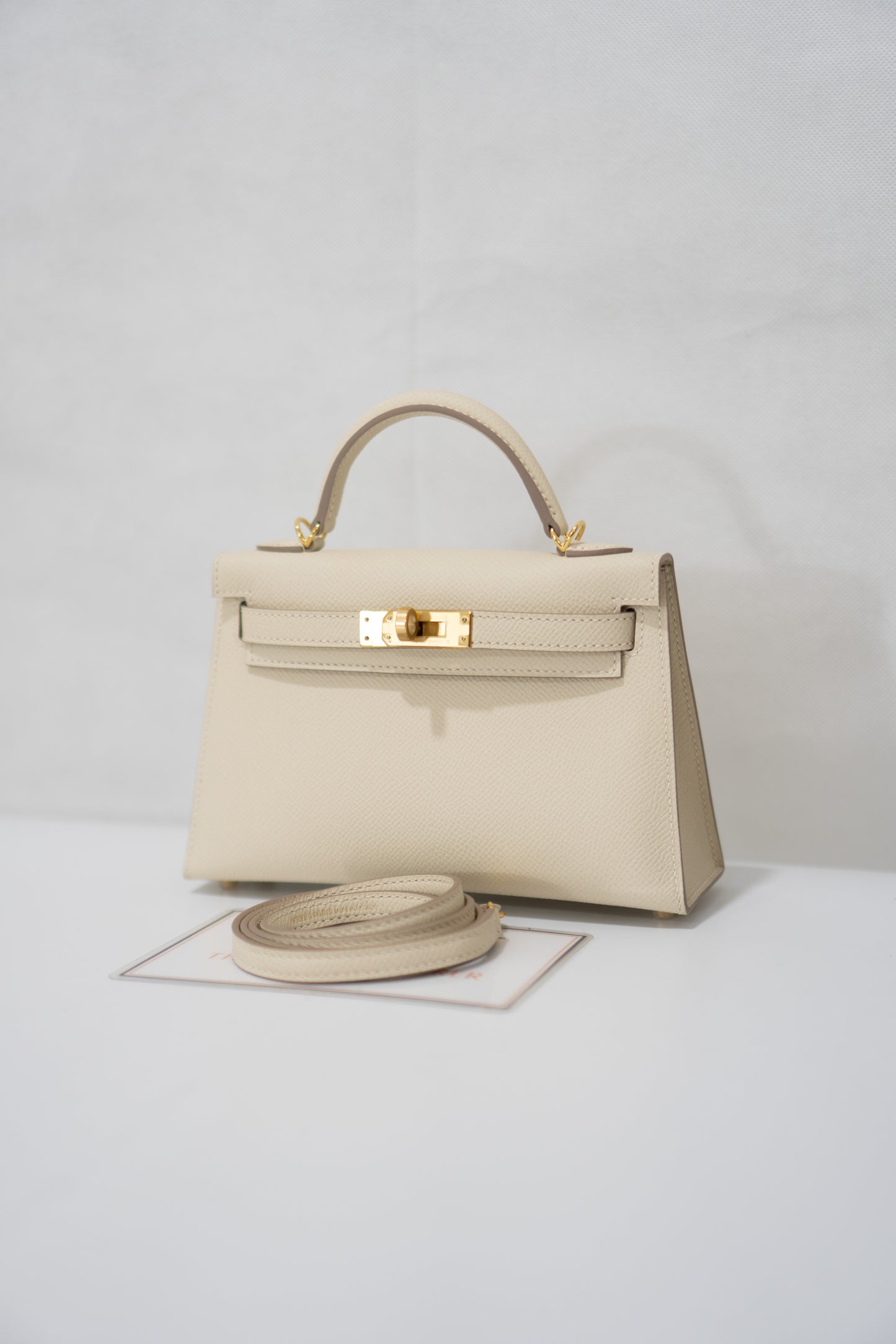 Mini Kelly II Top Handle Bag – Craie Epsom Leather with Gold Hardware