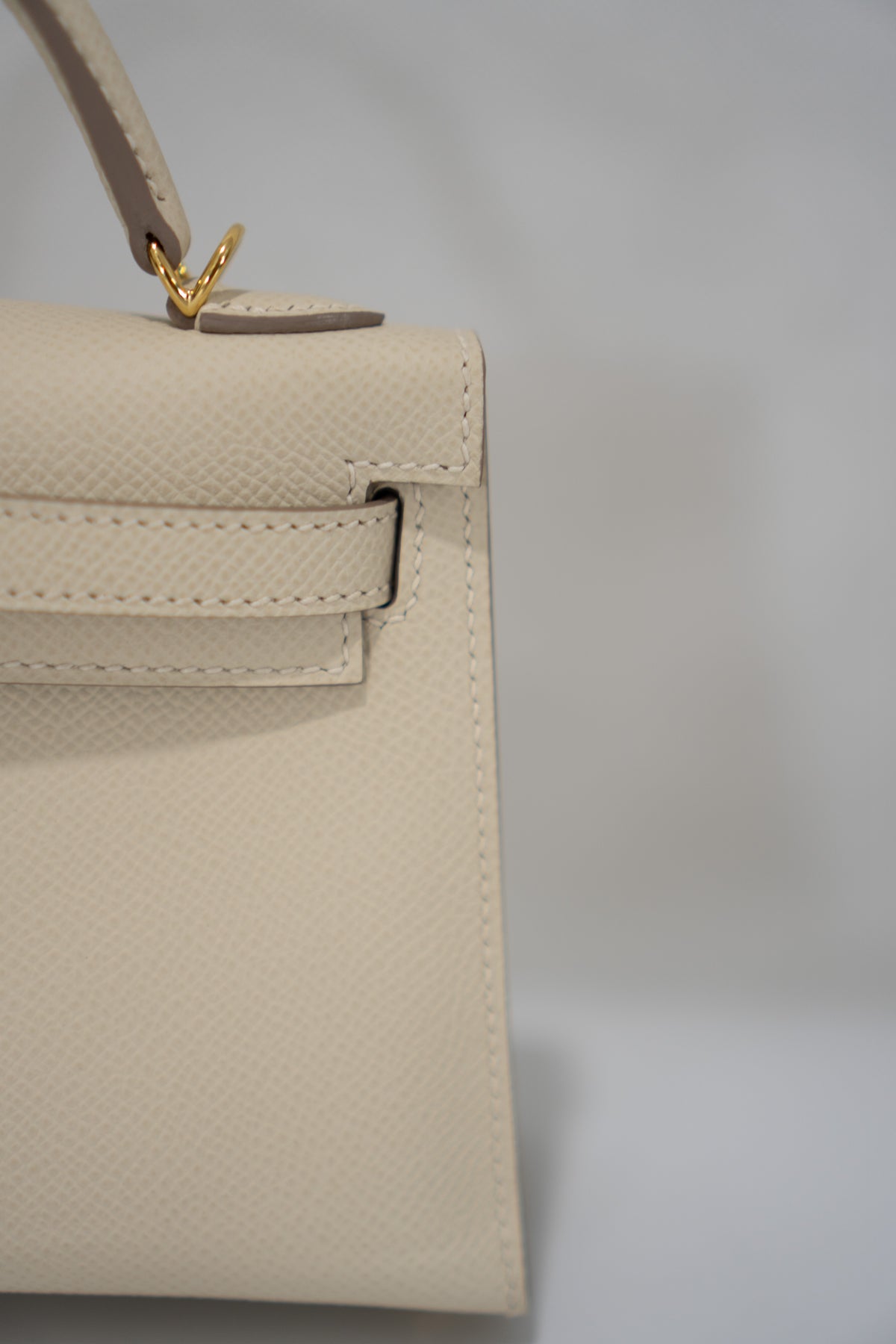 Mini Kelly II Top Handle Bag – Craie Epsom Leather with Gold Hardware