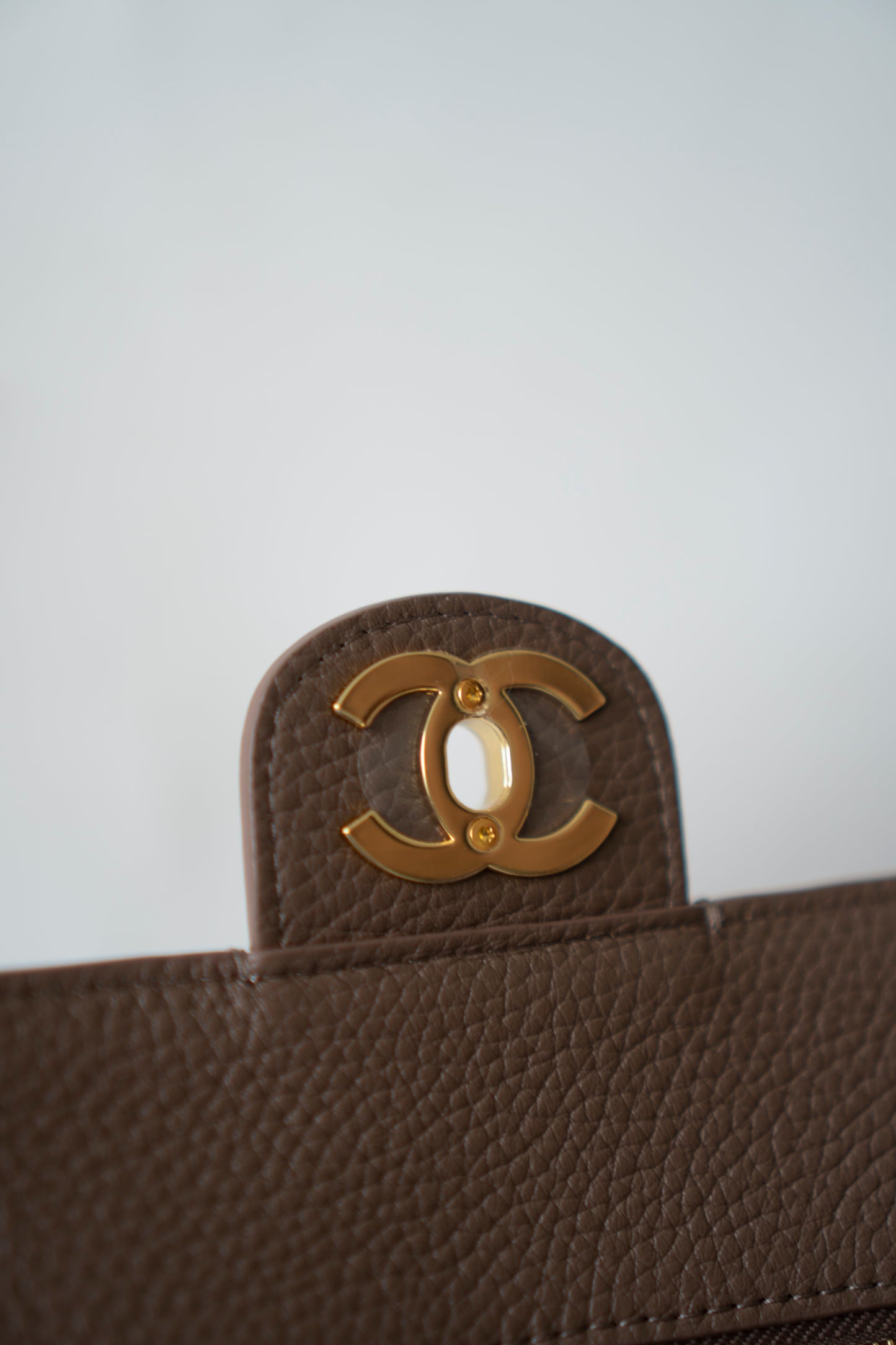 Jumbo 26S Souplissimo Flap Bag – Taupe Light Brown Grained Calfskin with Gold Hardware
