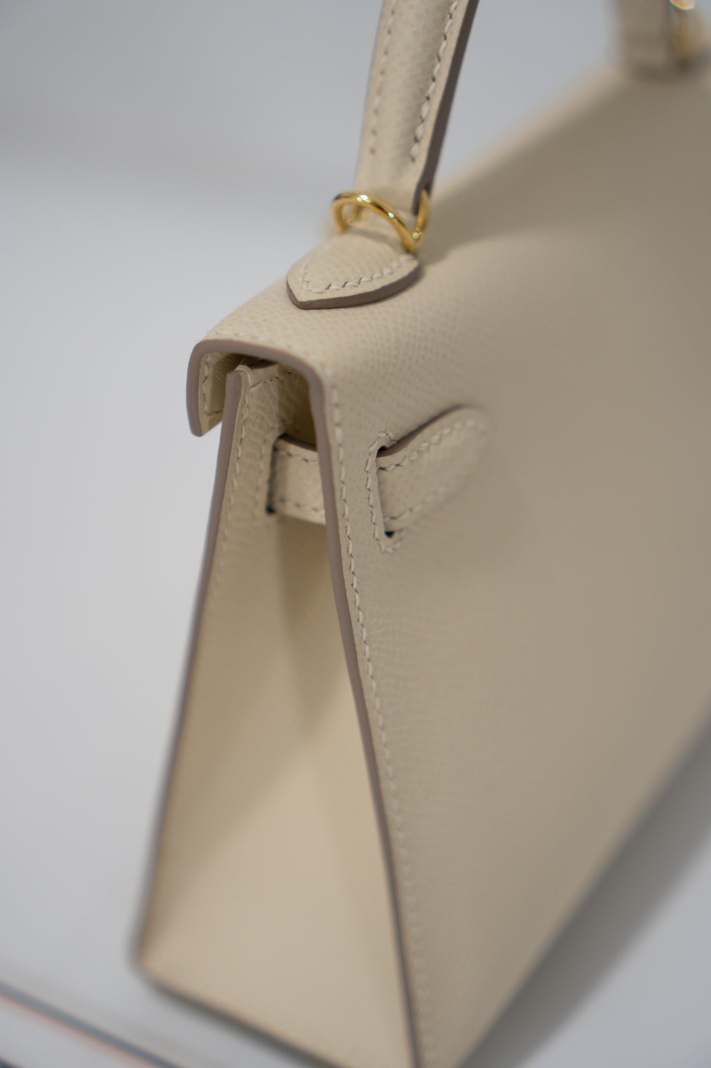 Mini Kelly II Top Handle Bag – Craie Epsom Leather with Gold Hardware