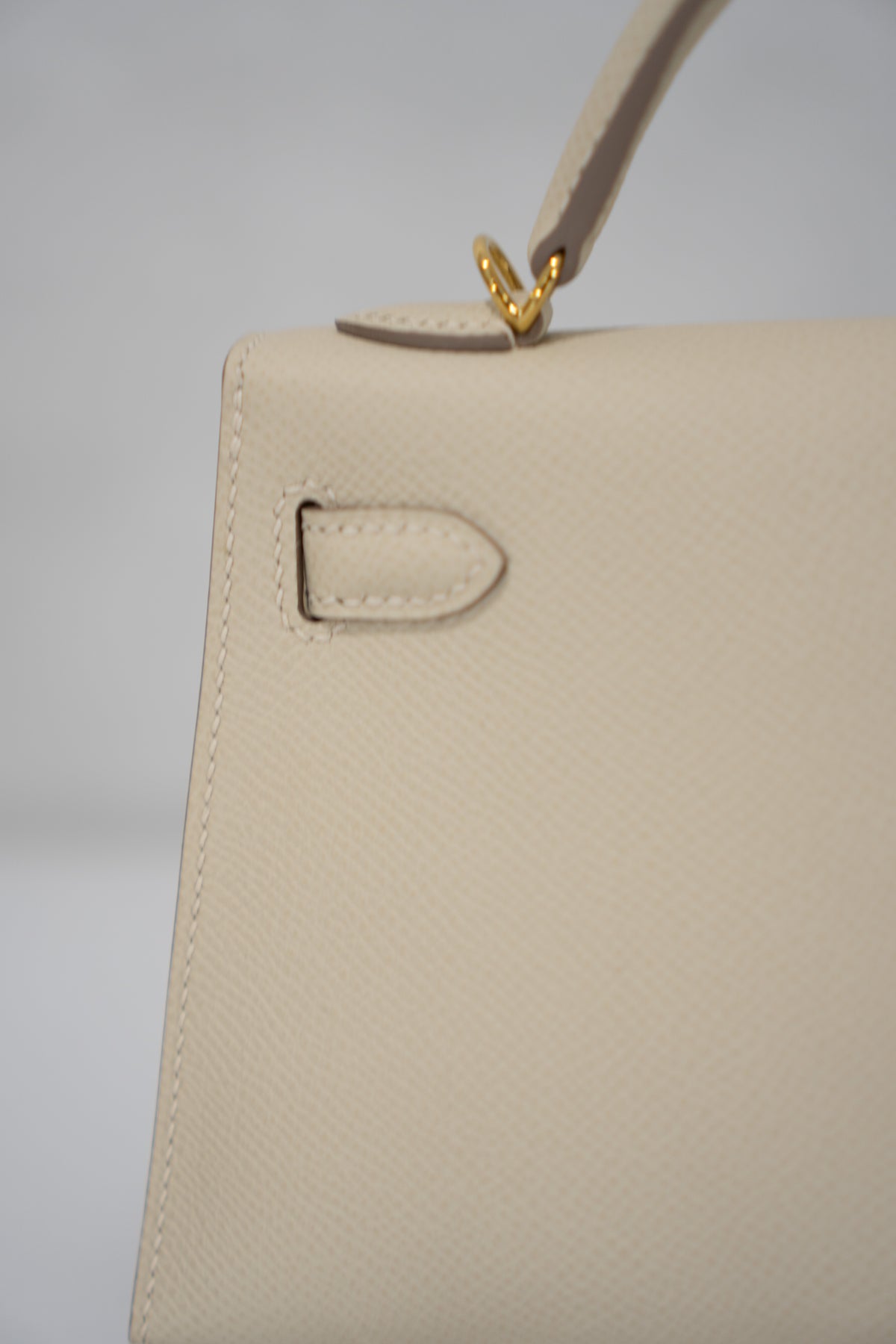 Mini Kelly II Top Handle Bag – Craie Epsom Leather with Gold Hardware