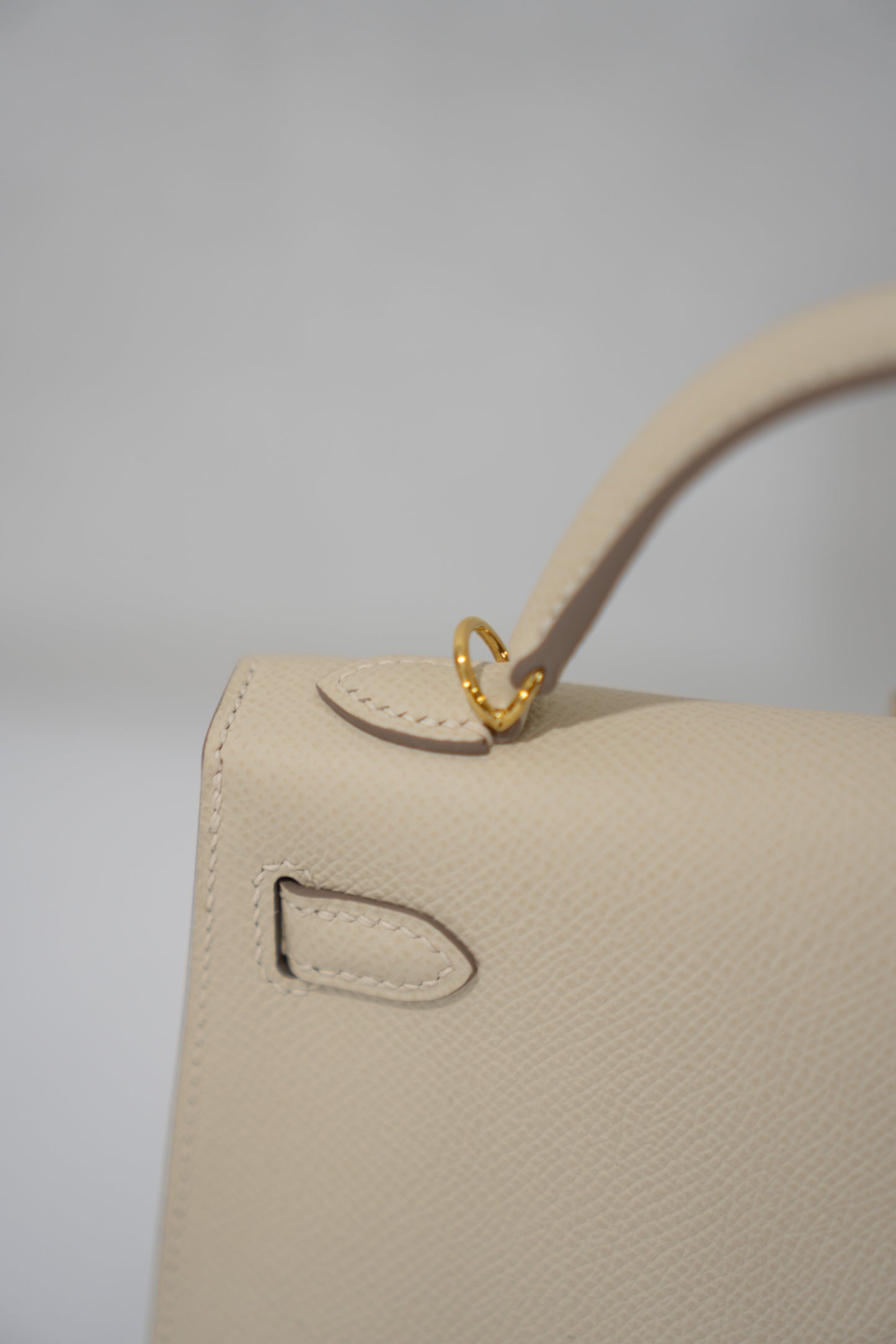 Mini Kelly II Top Handle Bag – Craie Epsom Leather with Gold Hardware