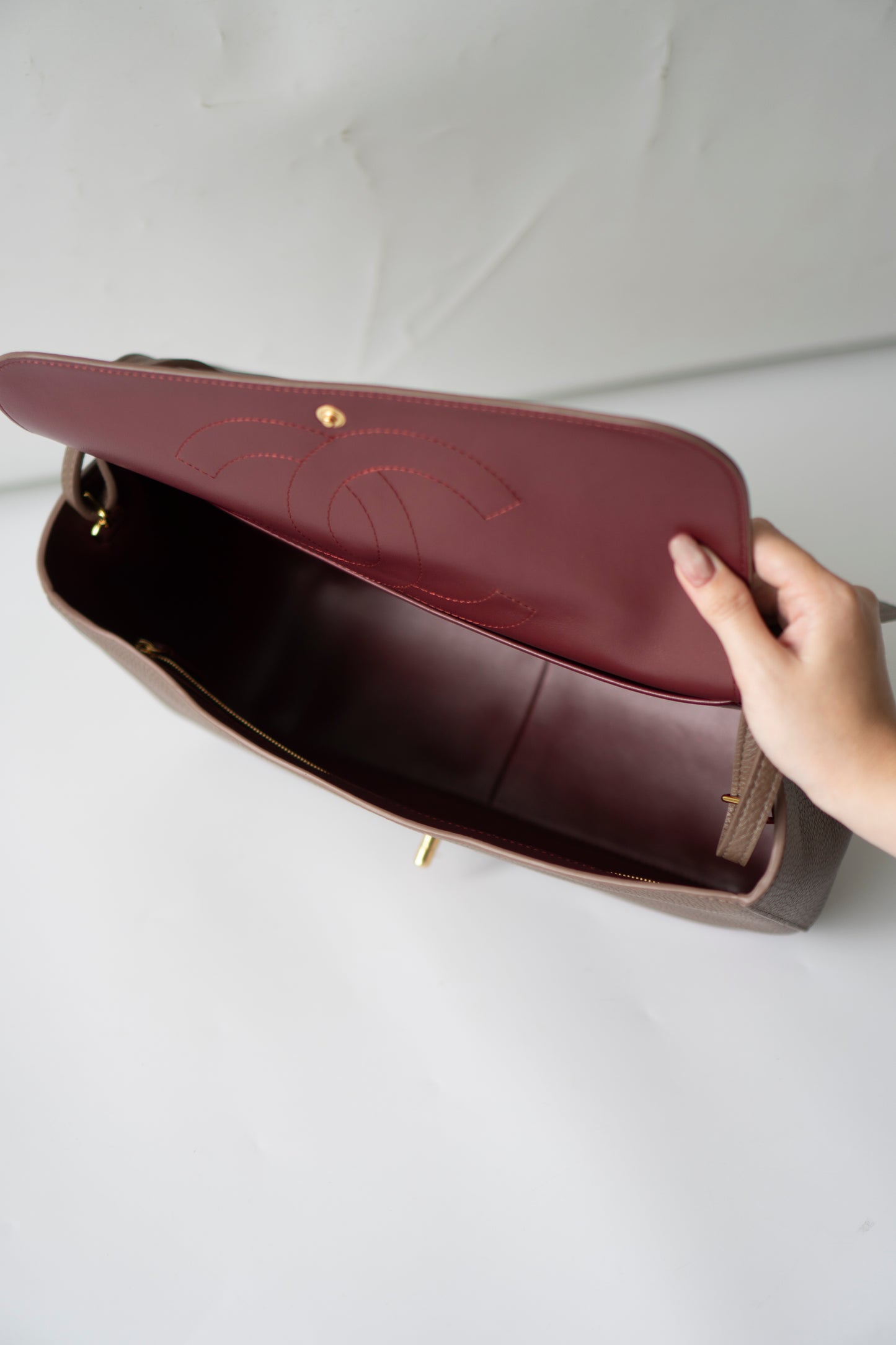 Jumbo 26S Souplissimo Flap Bag – Taupe Light Brown Grained Calfskin with Gold Hardware