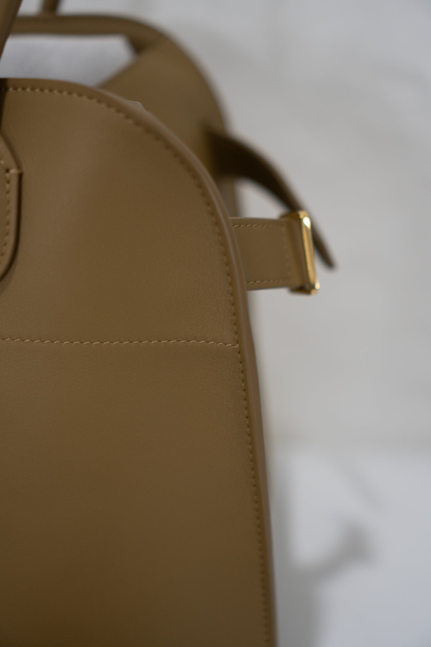 Margaux 12 Bag – Dark Beige Smooth Calfskin Leather with Gold Hardware