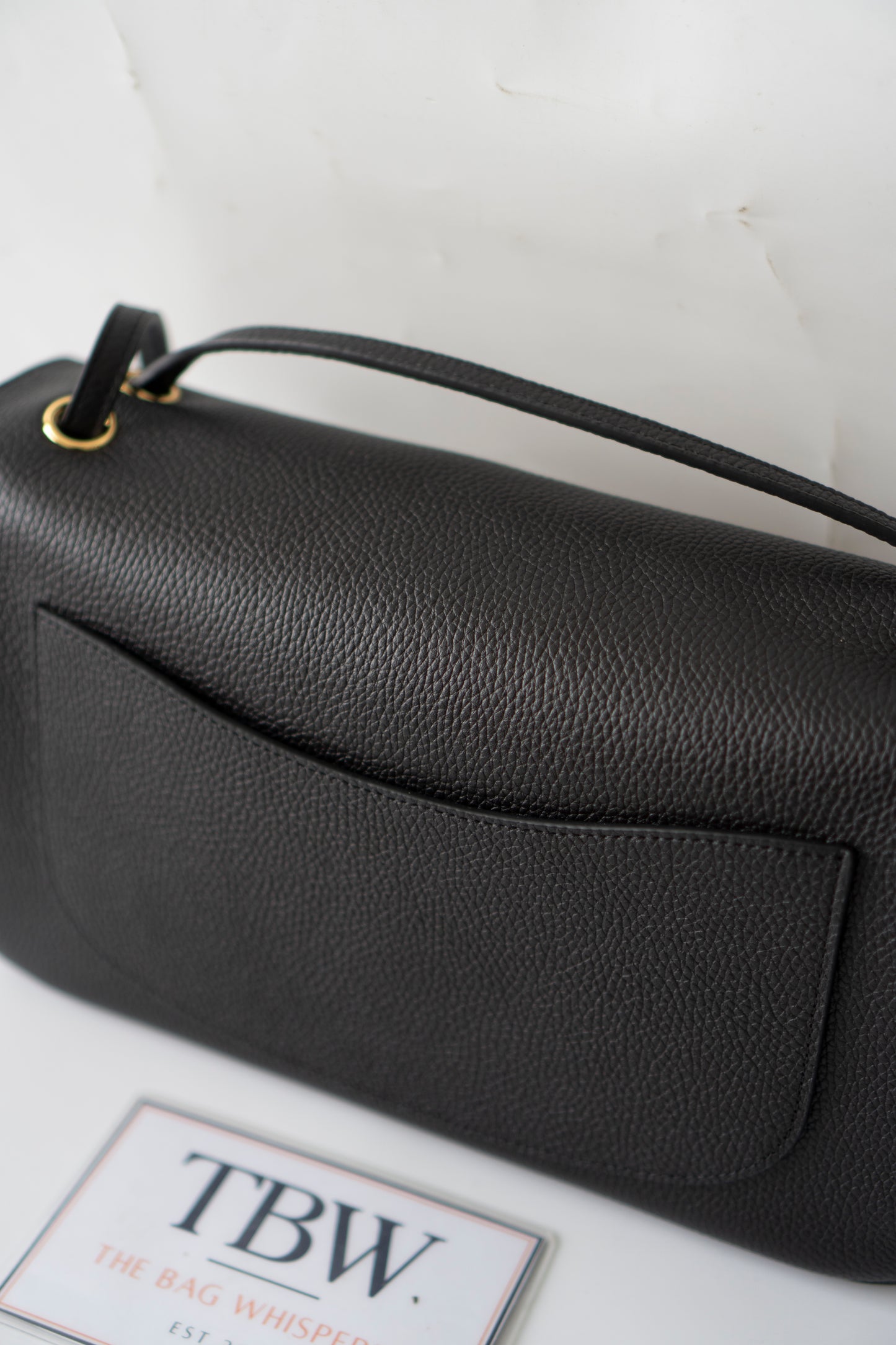 26S Souplissimo Jumbo Flap – Black Grained Calfskin with Gold Hardware