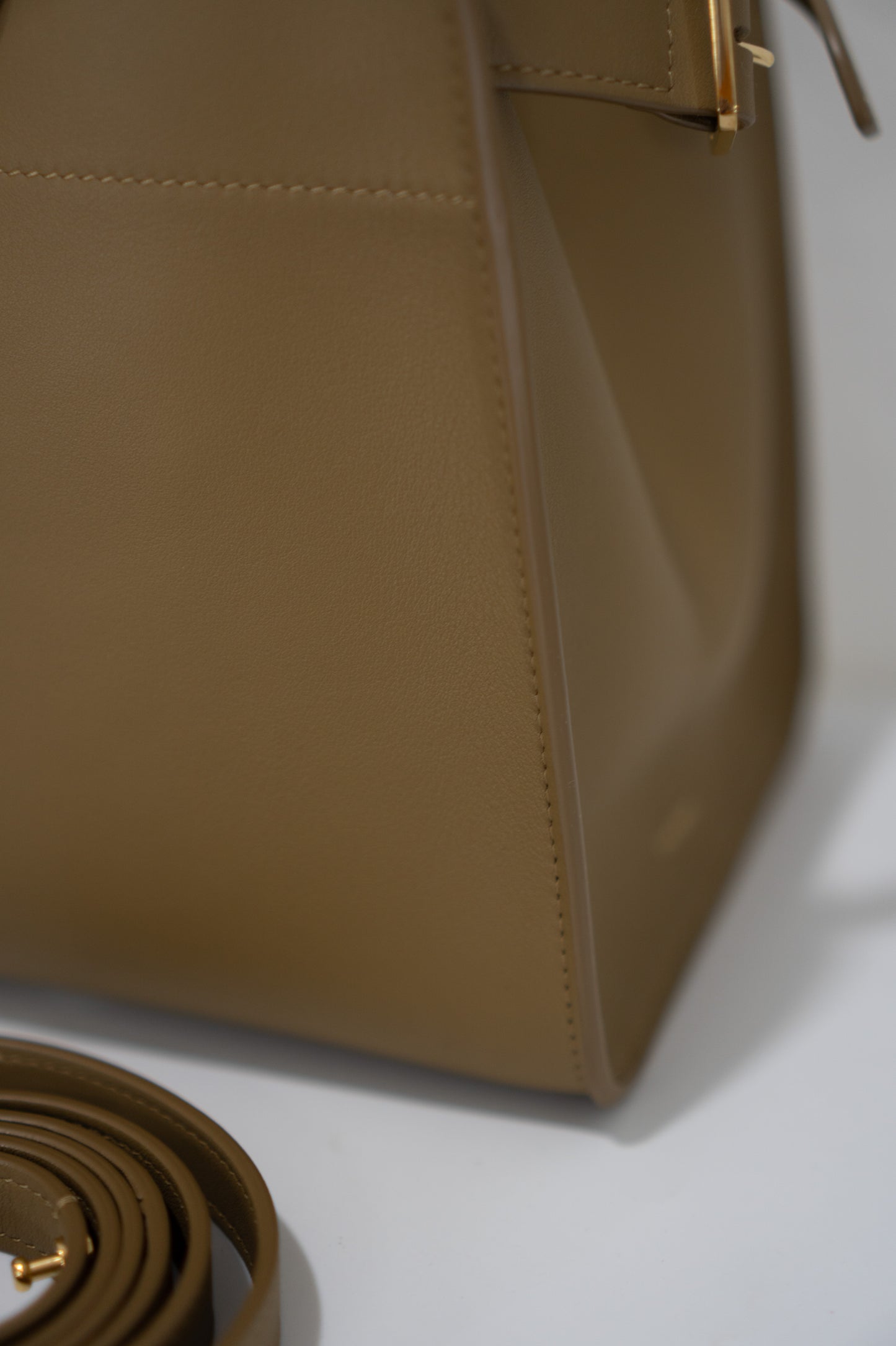 Margaux 12 Bag – Dark Beige Smooth Calfskin Leather with Gold Hardware