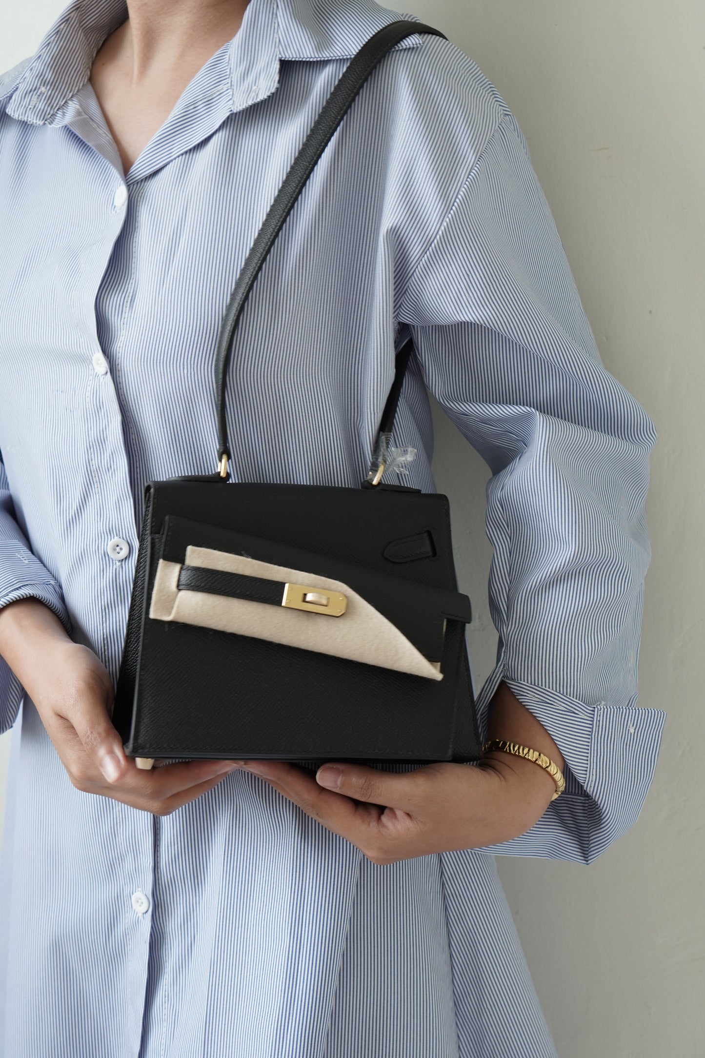 Kelly Désordre Mini in Noir Epsom