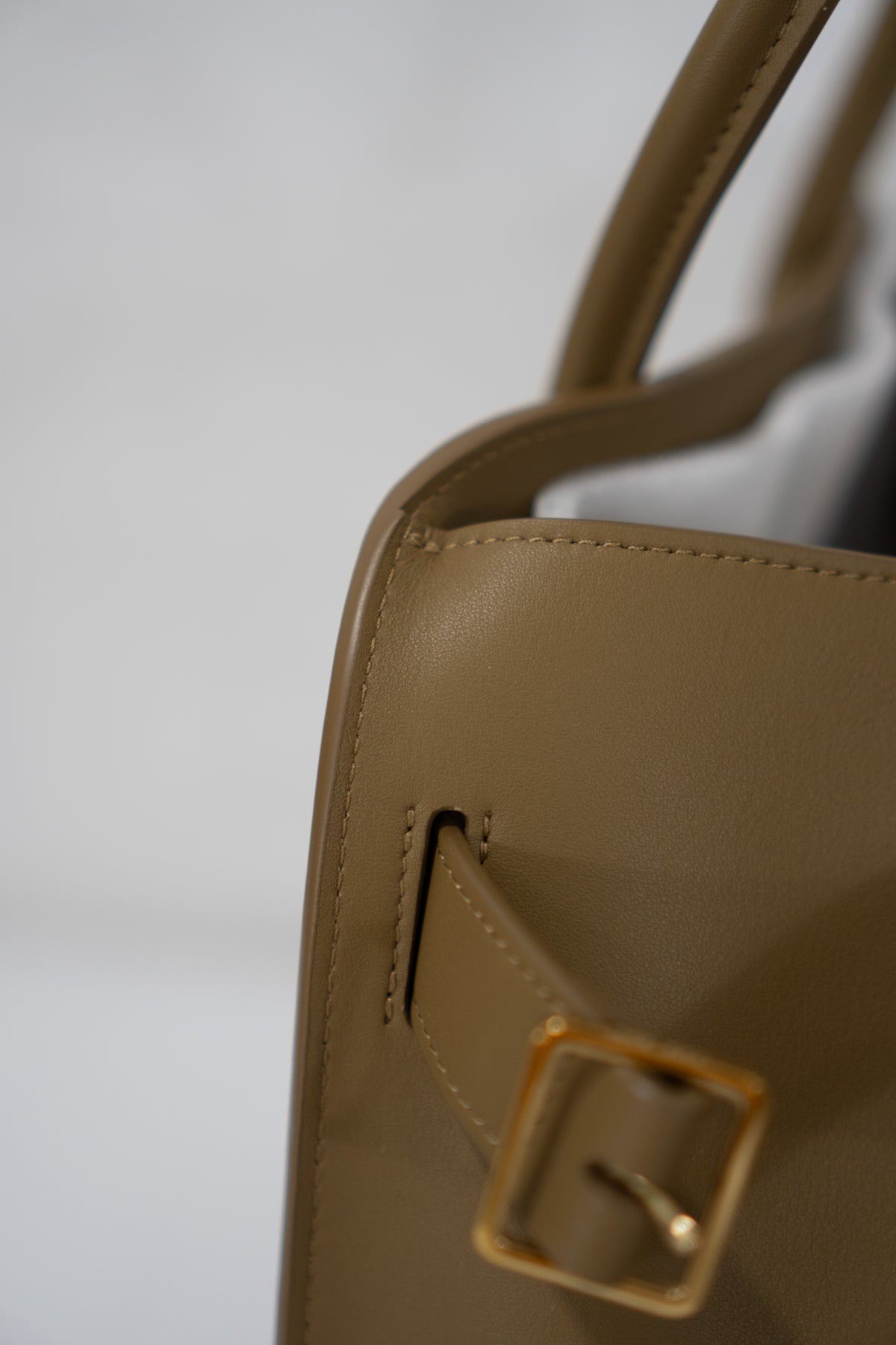 Margaux 12 Bag – Dark Beige Smooth Calfskin Leather with Gold Hardware