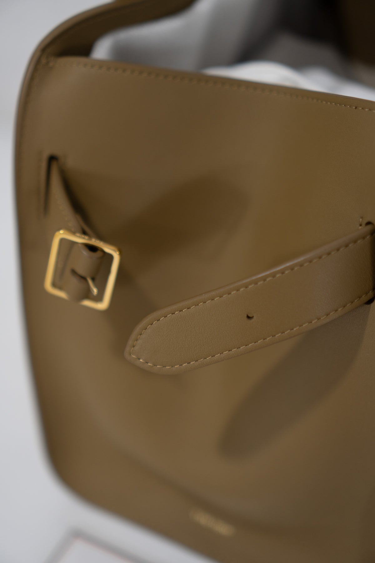 Margaux 12 Bag – Dark Beige Smooth Calfskin Leather with Gold Hardware