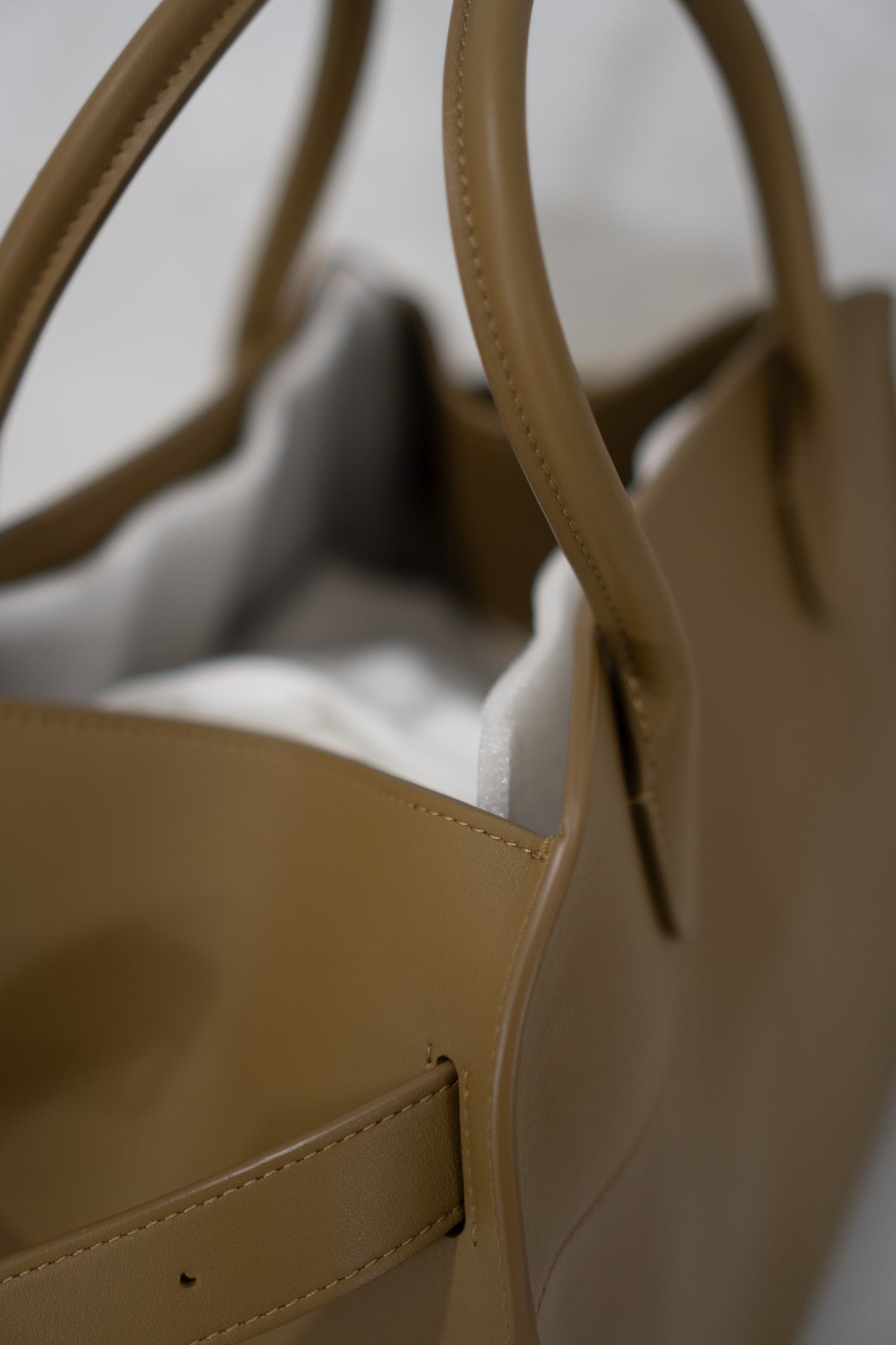 Margaux 12 Bag – Dark Beige Smooth Calfskin Leather with Gold Hardware