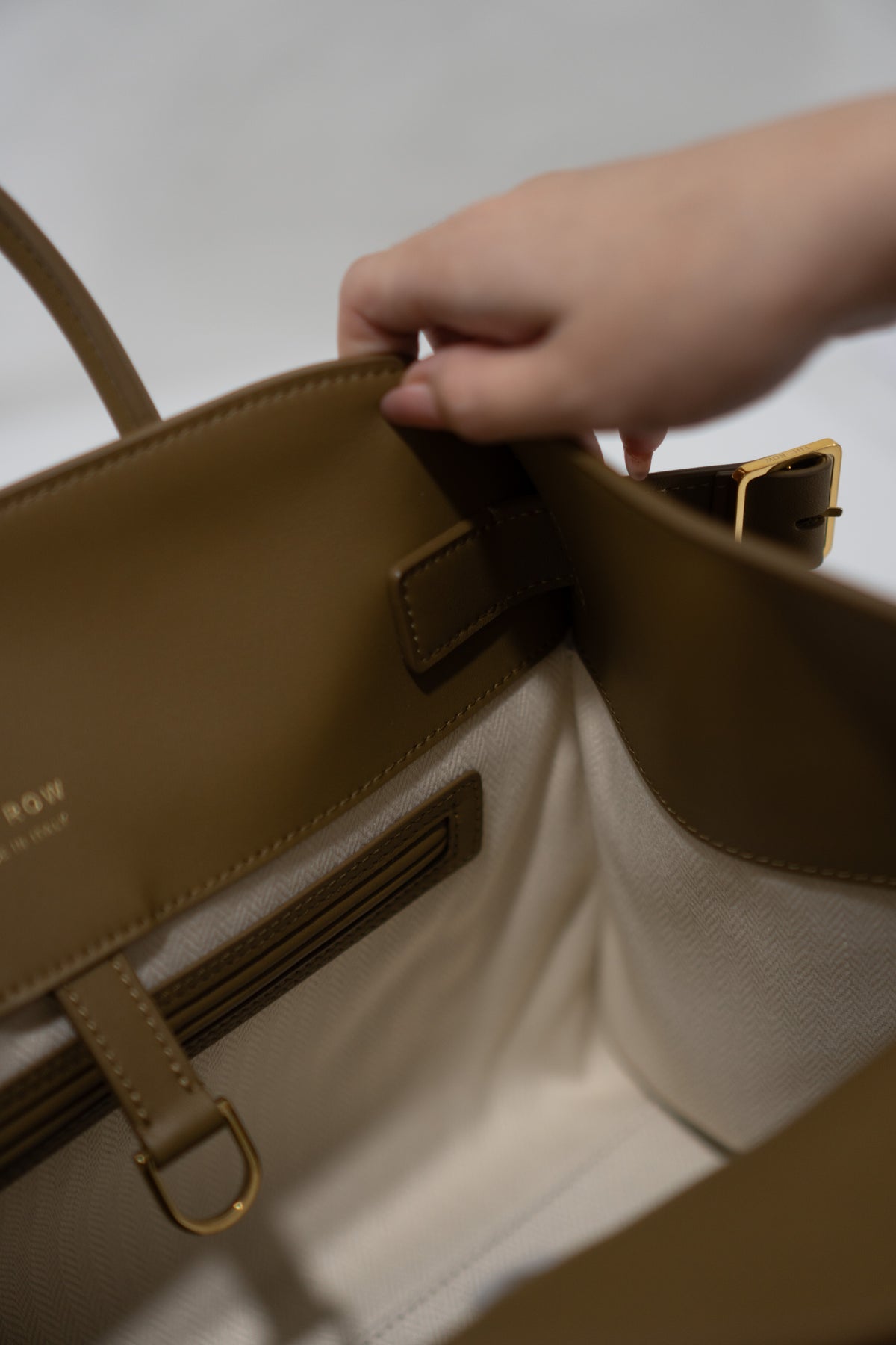 Margaux 12 Bag – Dark Beige Smooth Calfskin Leather with Gold Hardware