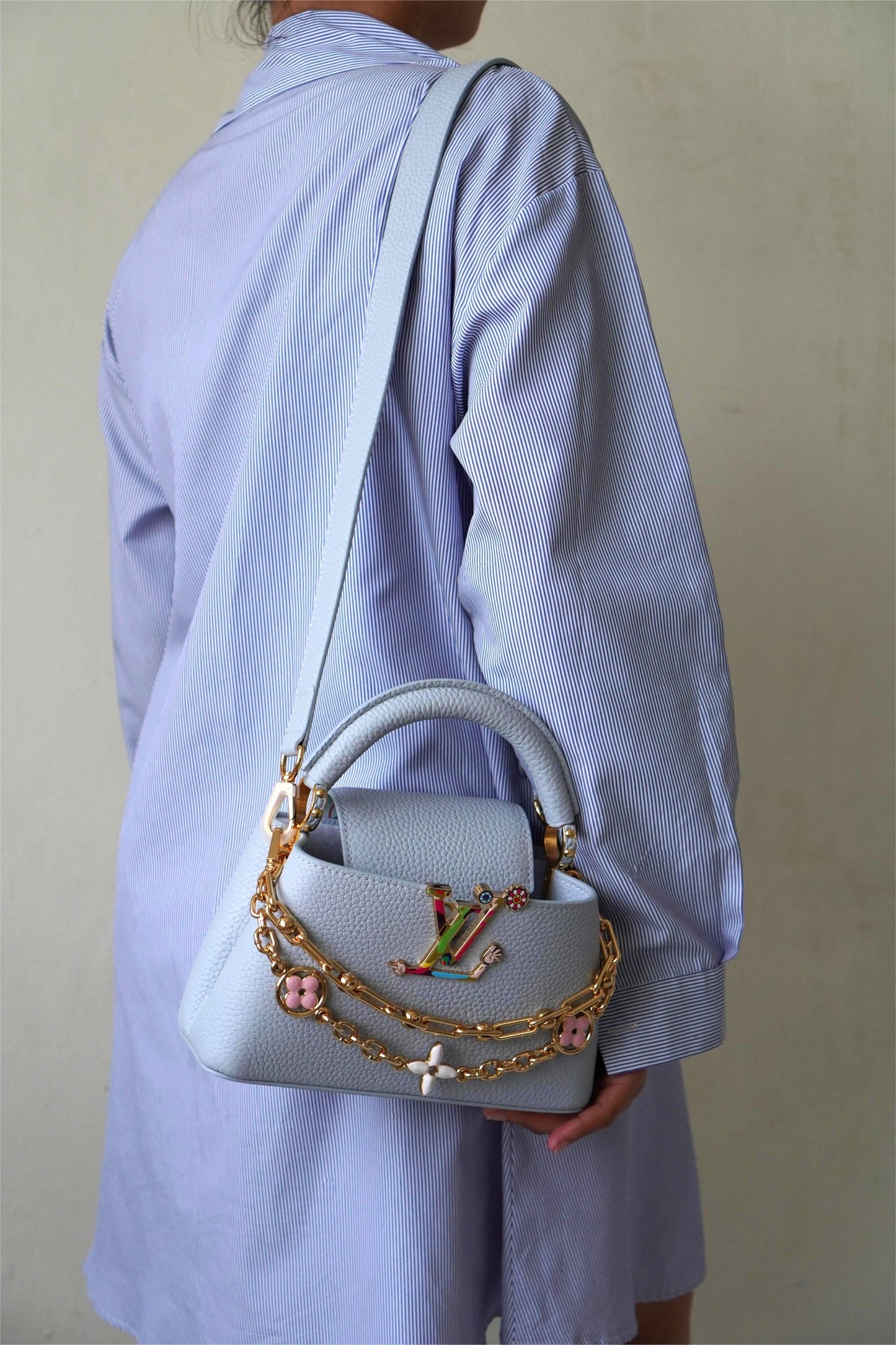 Capucines Mini East West in Baby Blue