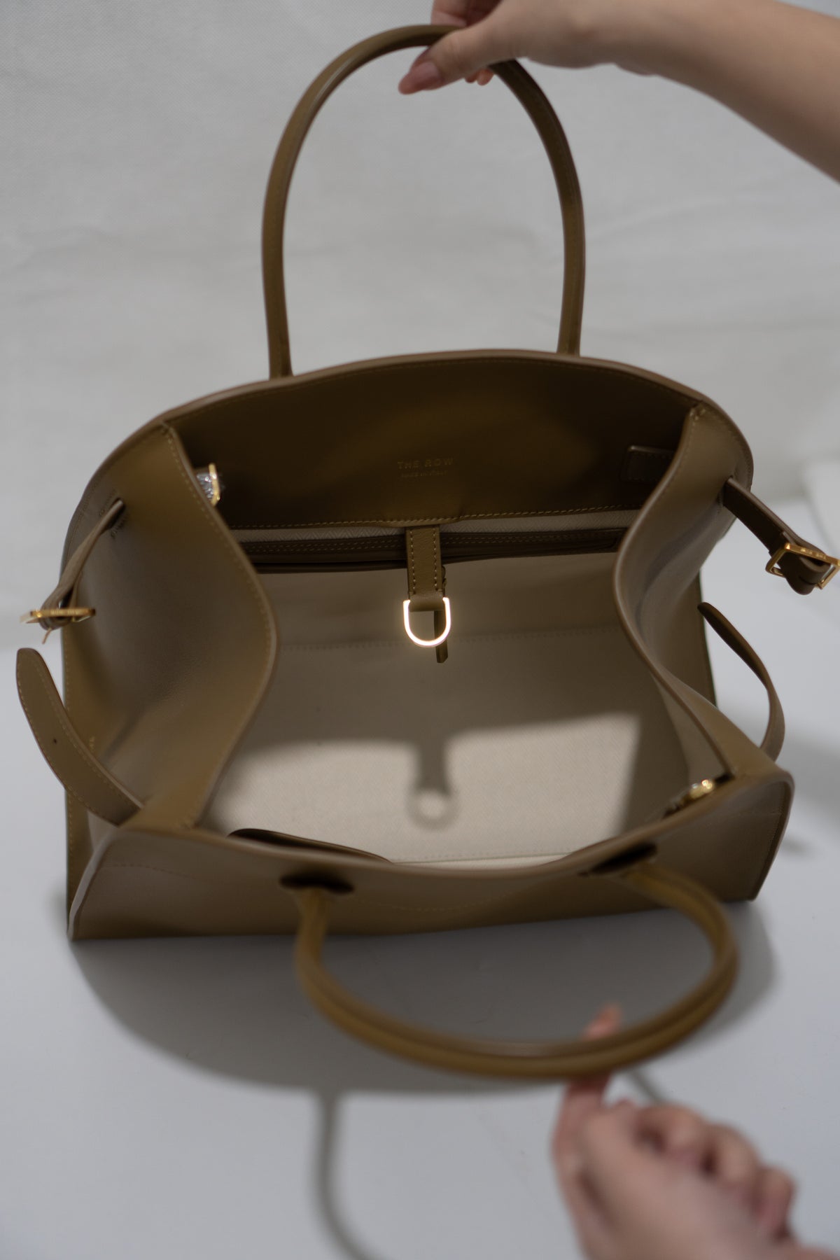 Margaux 12 Bag – Dark Beige Smooth Calfskin Leather with Gold Hardware