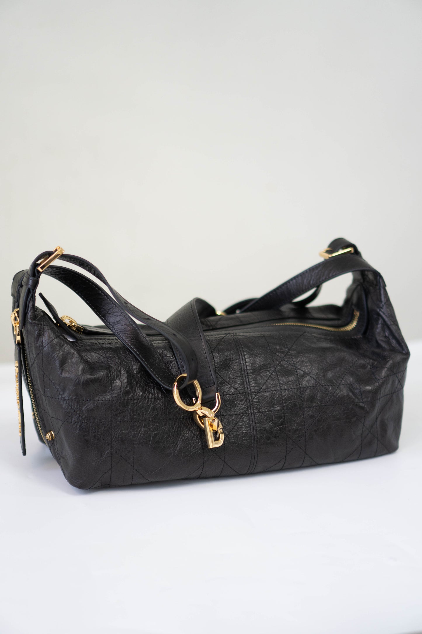 D-Journey crinkled calfskin leather