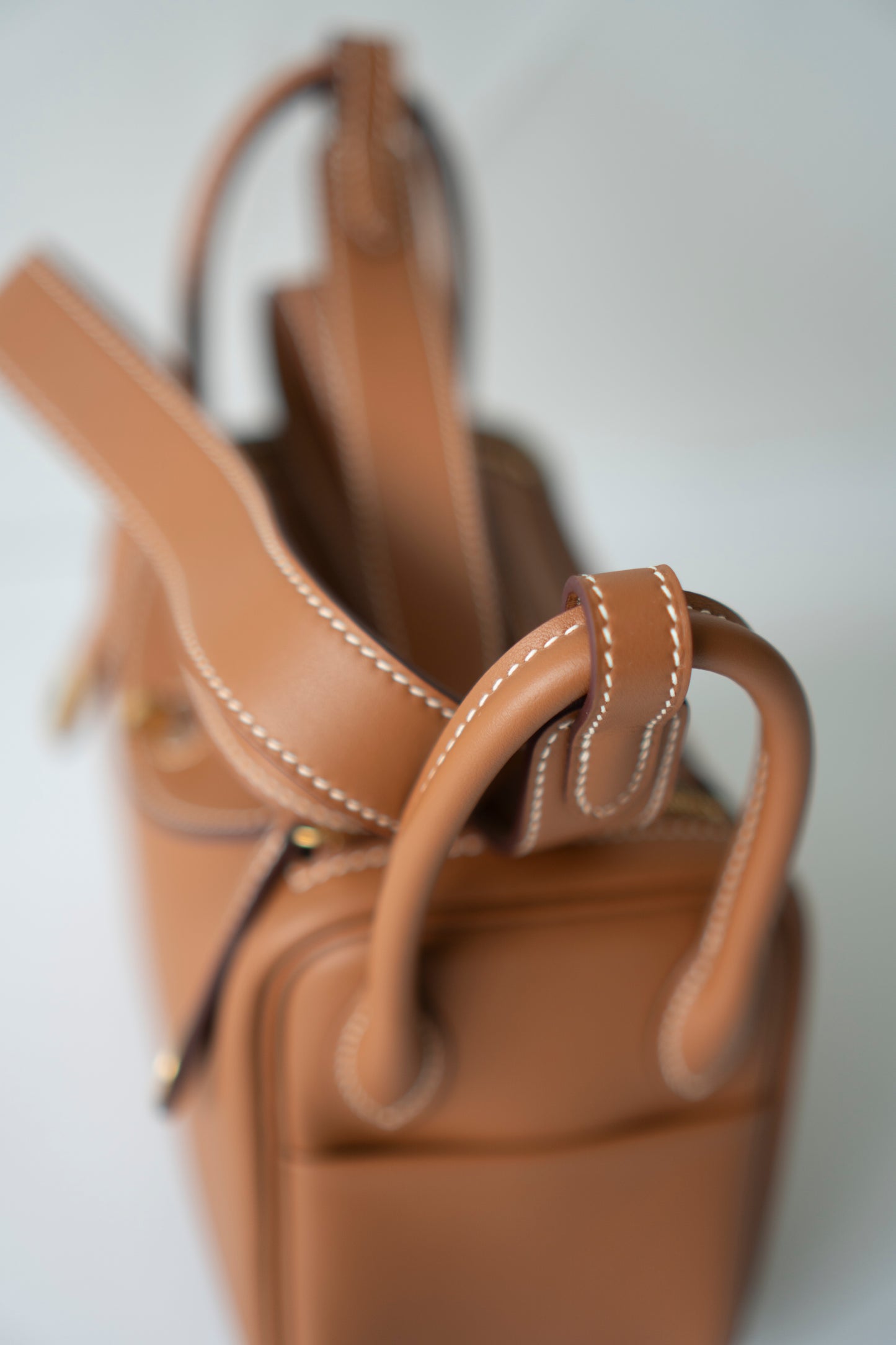 Mini Lindy in Gold Swift Leather with Gold Hardware
