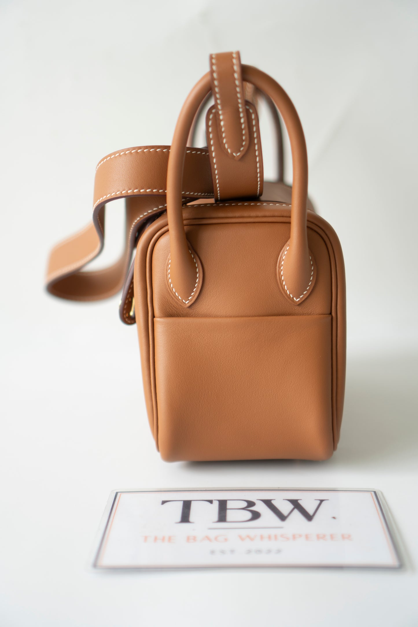 Mini Lindy in Gold Swift Leather with Gold Hardware